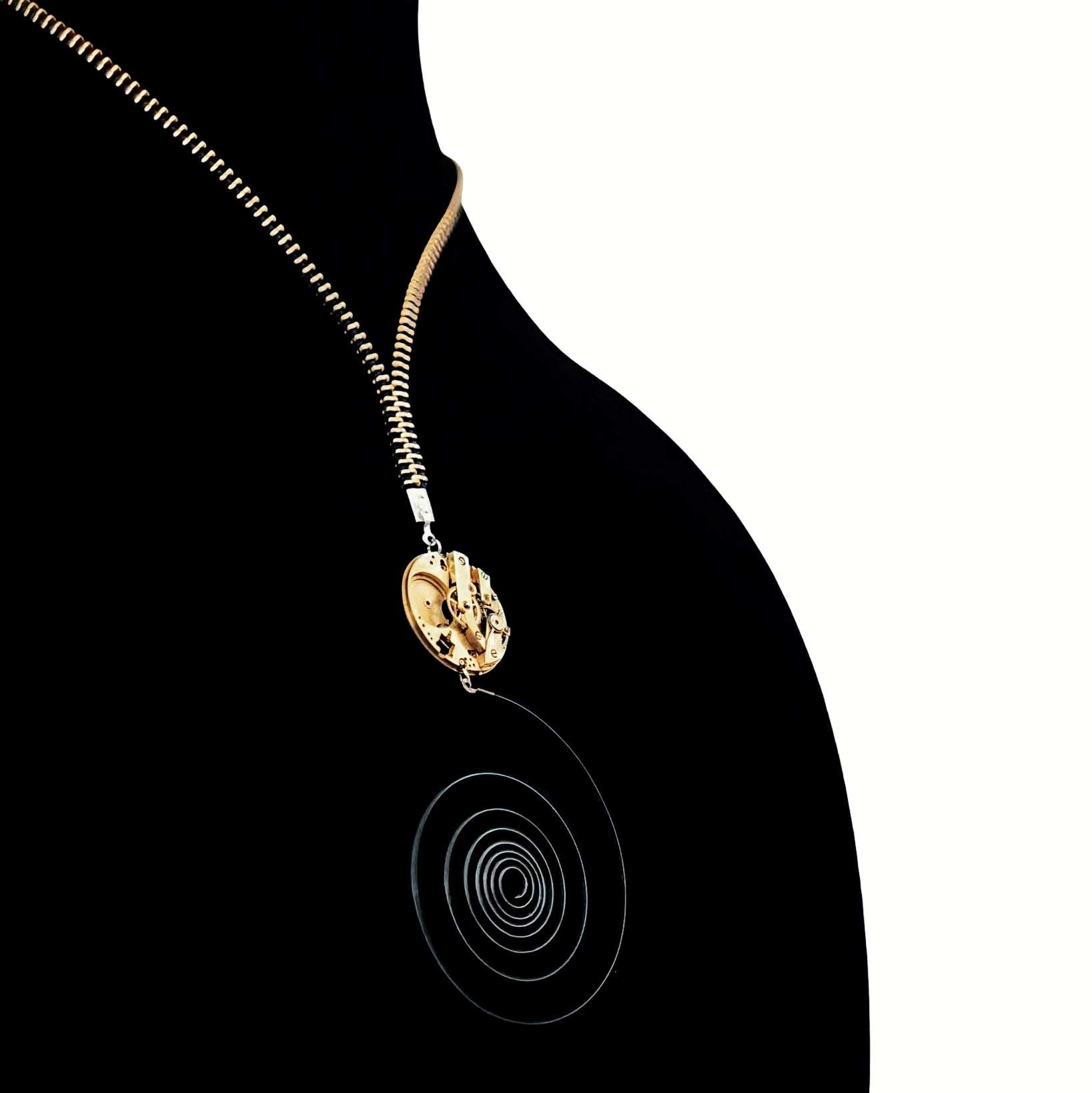 Tension – Mechanical Necklace with Vintage Watch Case – Bitácora Collection