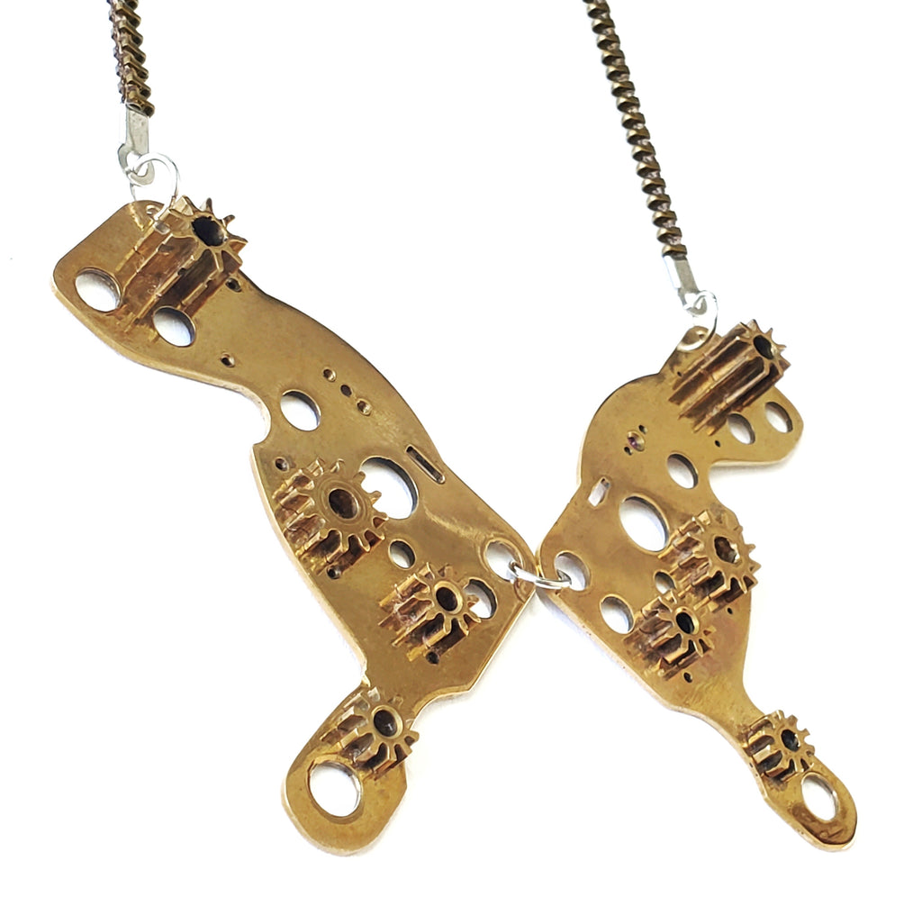 Butterfly – Bronze Necklace – Articulated Mechanical Butterfly – Logbook Collection