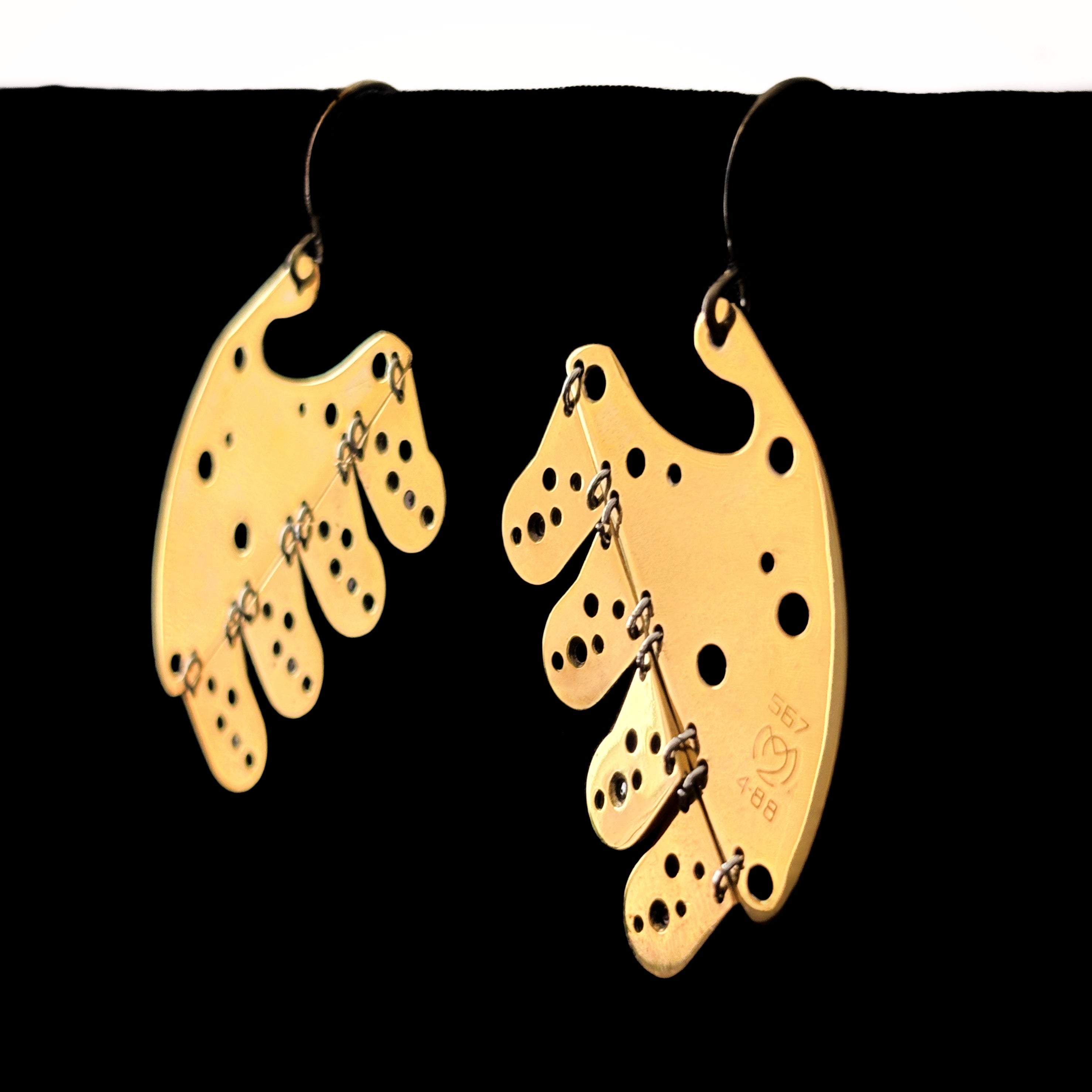 Organic Sculptural Earrings with Vintage Watch Parts – Bitácora Collection – Sprout