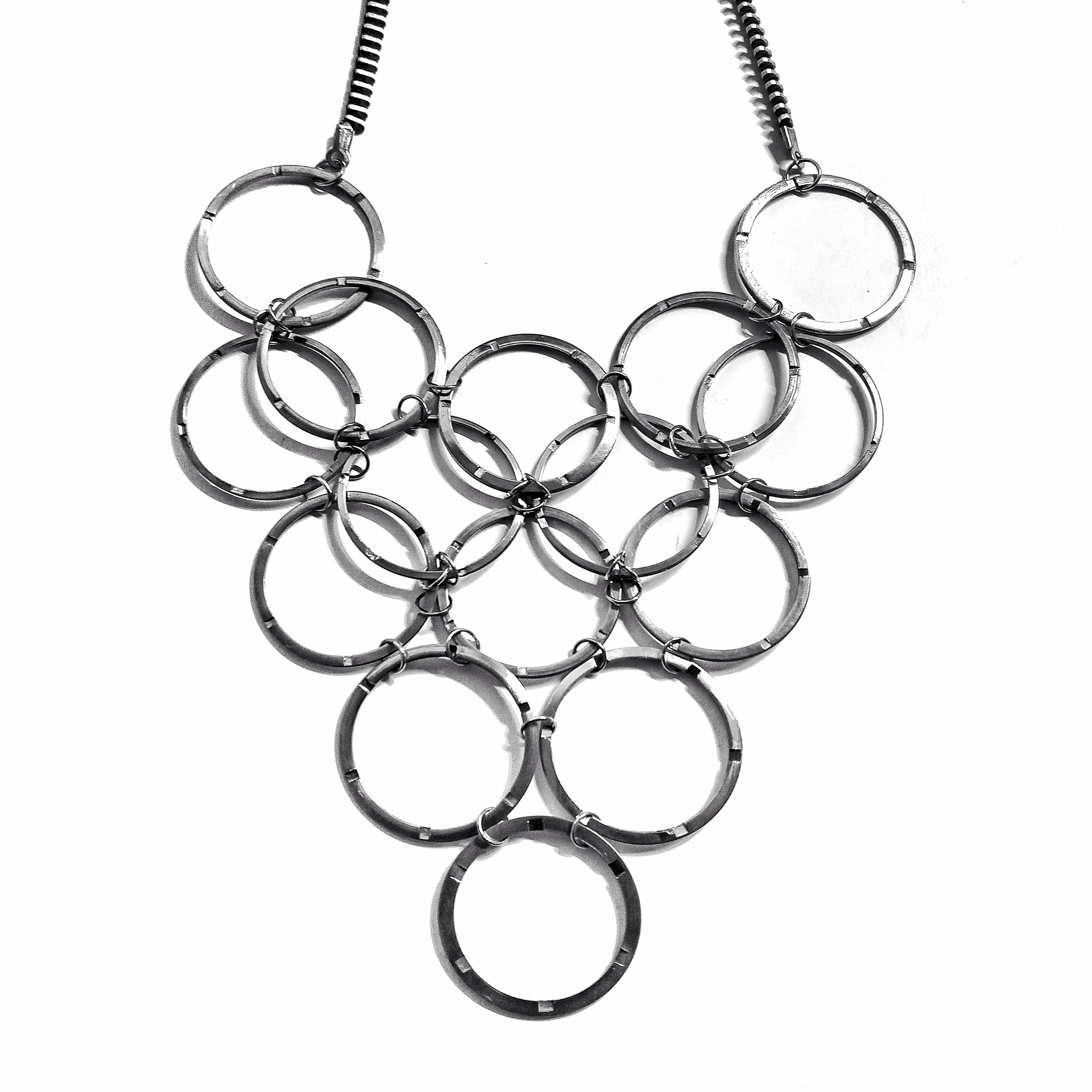 Rings – Mechanical Necklace with Vintage Watch Case Rings – Bitácora Collection