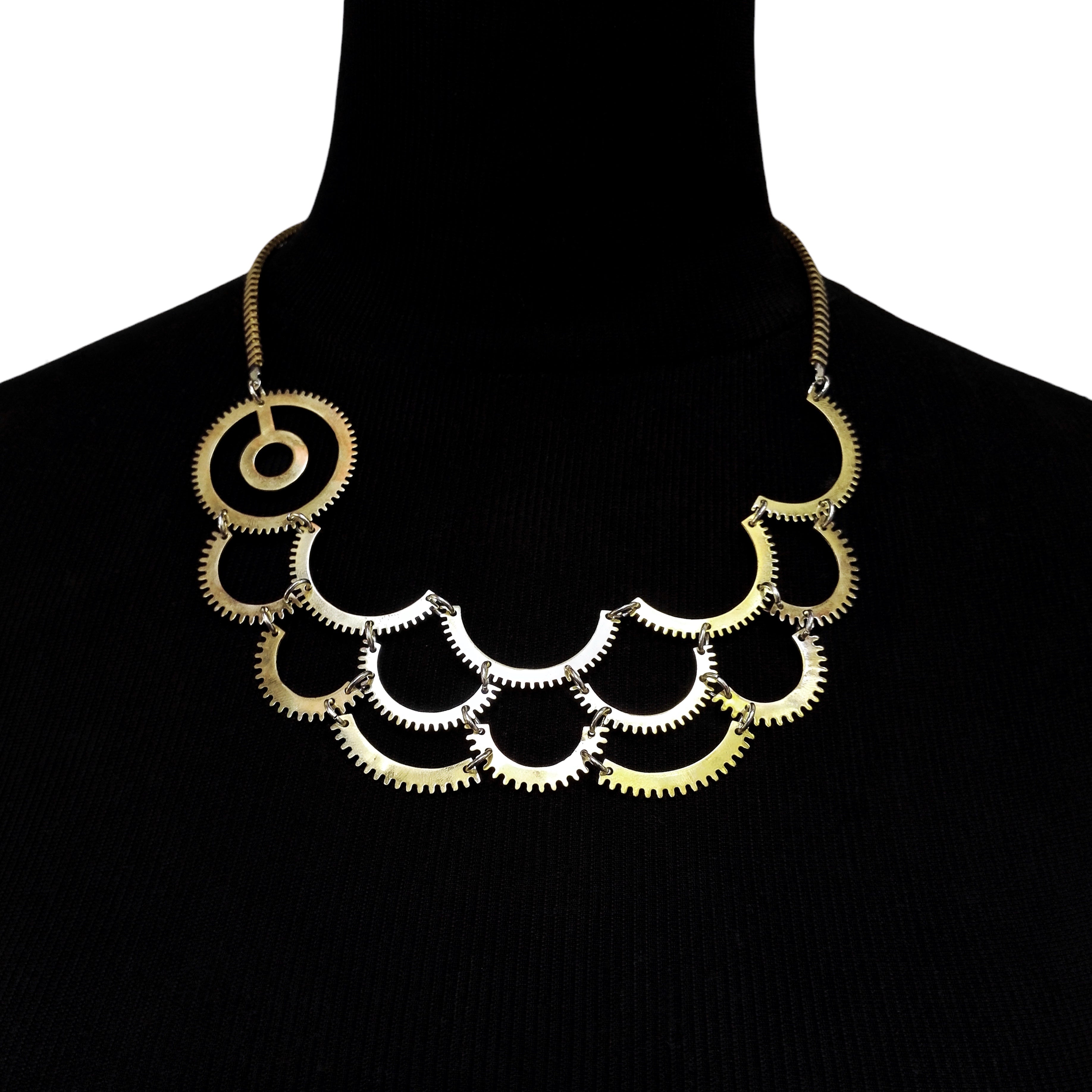 Interlace – Mechanical Necklace with Interwoven Vintage Watch Components – Bitácora Collection