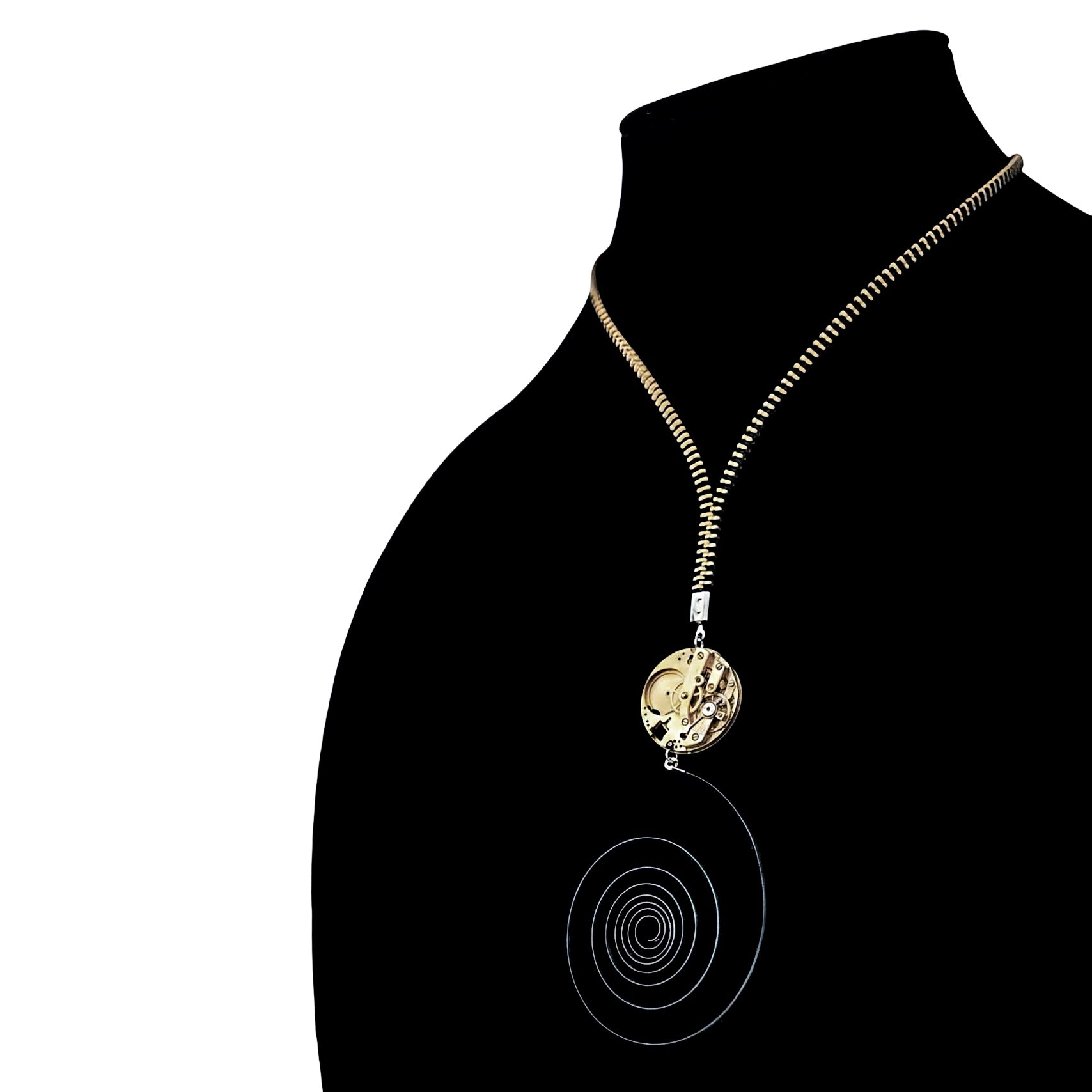 Tension – Mechanical Necklace with Vintage Watch Case – Bitácora Collection