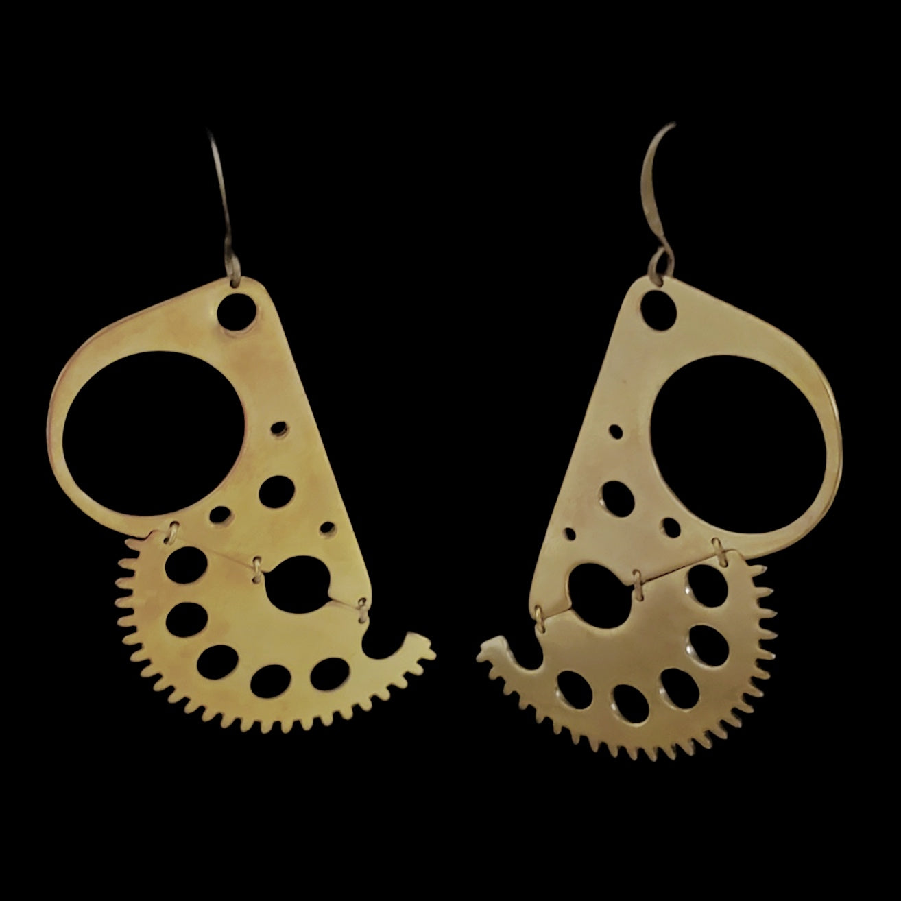 Cut – Bronze Earrings – Open Mechanical Segment – Bitácora Collection