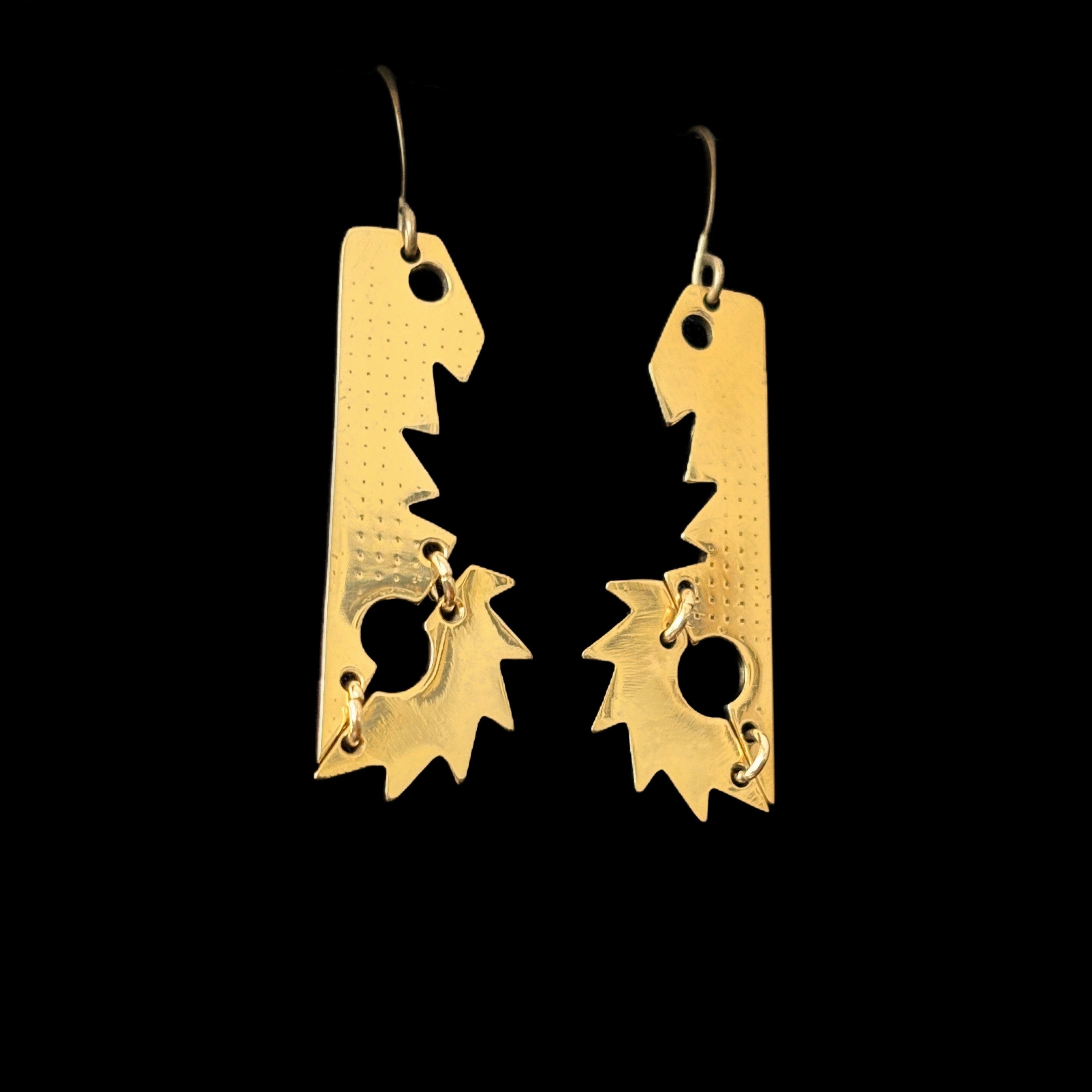 Geometric Drop Earrings with Vintage Watch Parts – Bitácora Collection – Facet