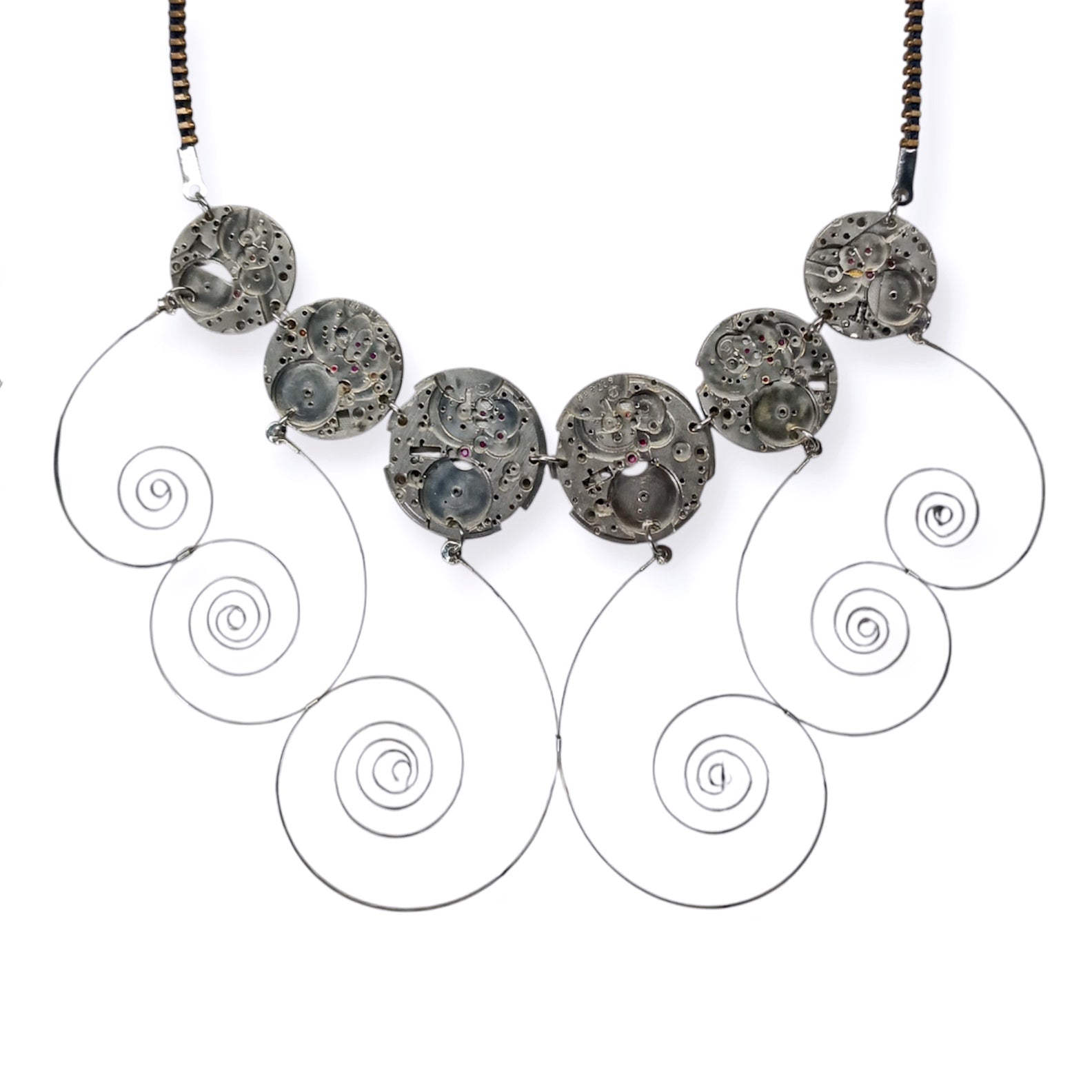 Latency – Mechanical Necklace with Vintage Watch Cases – Bitácora Collection