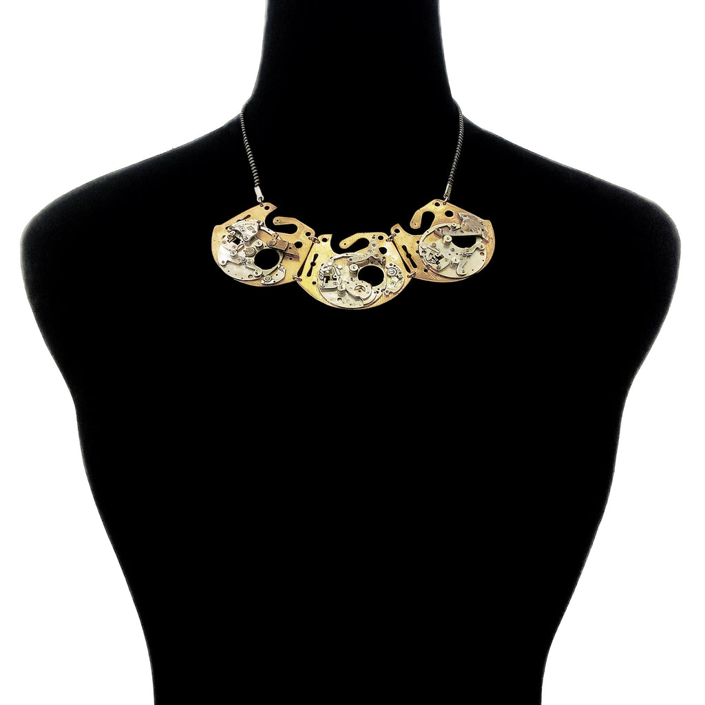 Triad – Mechanical Necklace with Layered Watch Plates – Bitácora Collection