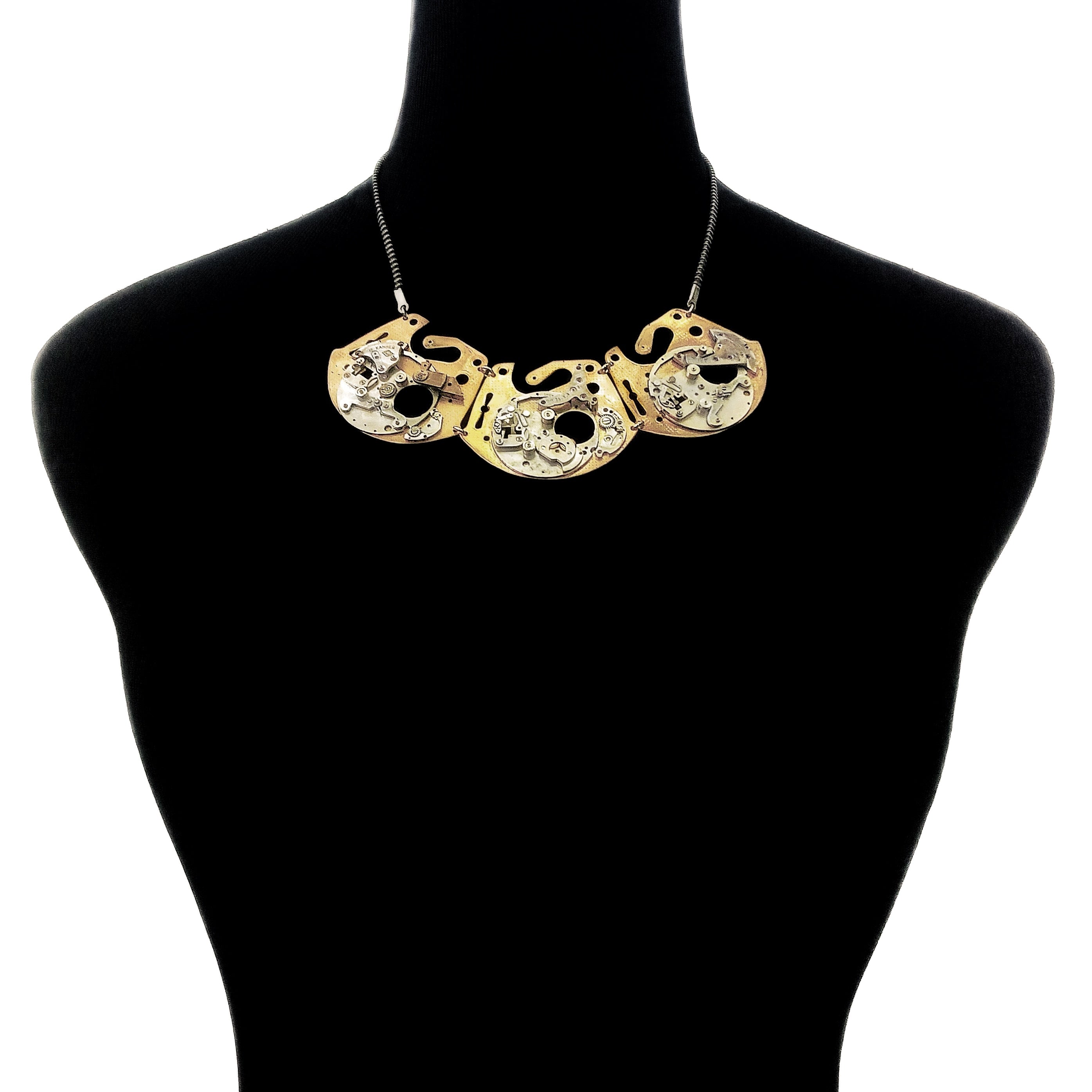 Triad – Mechanical Necklace with Layered Watch Plates – Bitácora Collection