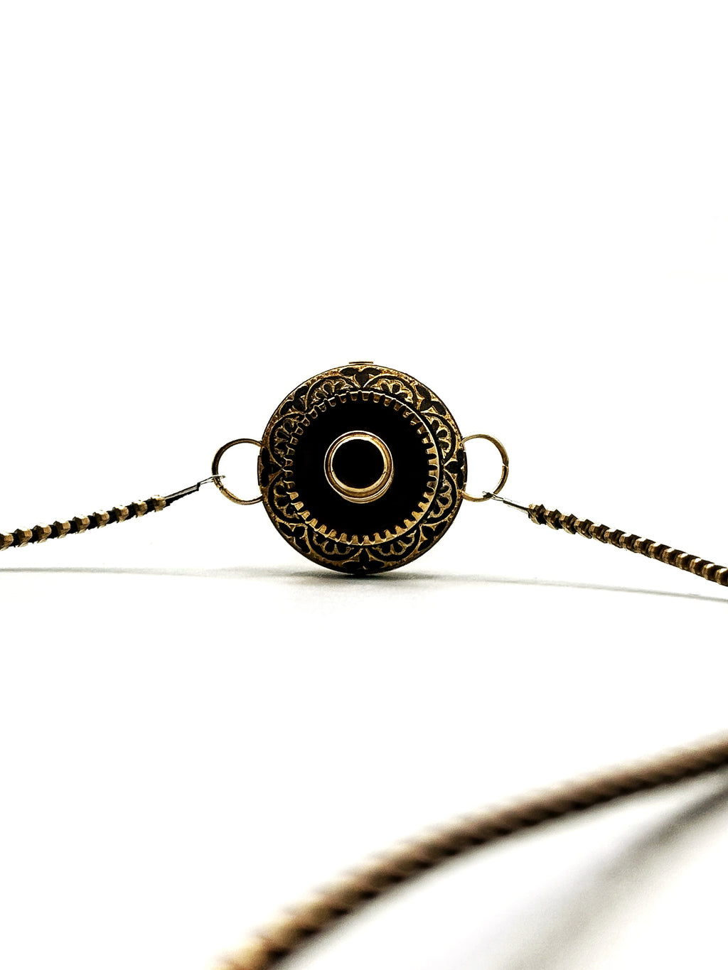 Sculptural Bronze Necklace - Linear Force and Mechanical Direction - Bitácora Collection - Propulsion