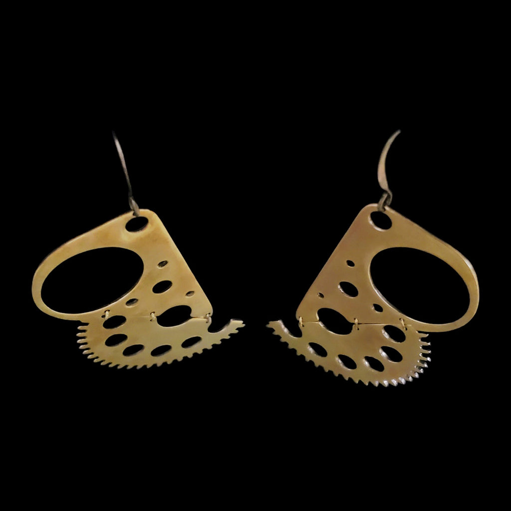 Cut – Bronze Earrings – Open Mechanical Segment – Bitácora Collection