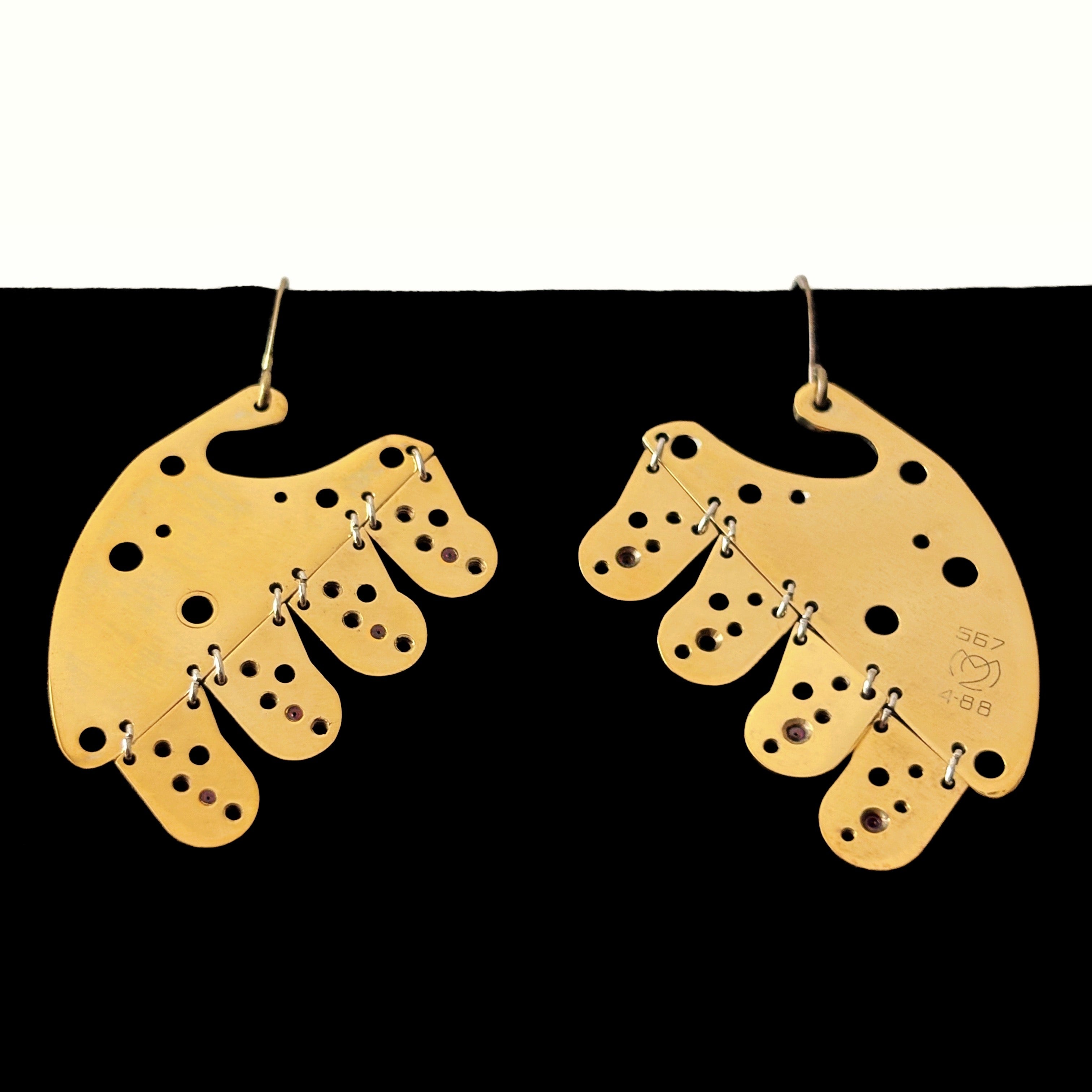 Organic Sculptural Earrings with Vintage Watch Parts – Bitácora Collection – Sprout