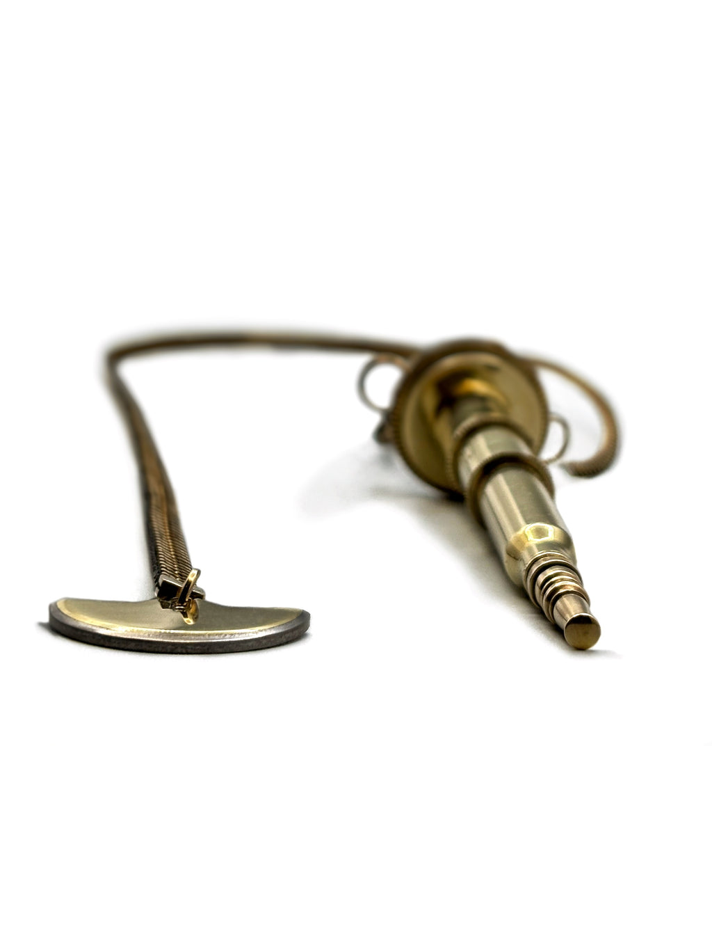 Sculptural Bronze Necklace - Linear Force and Mechanical Direction - Bitácora Collection - Propulsion