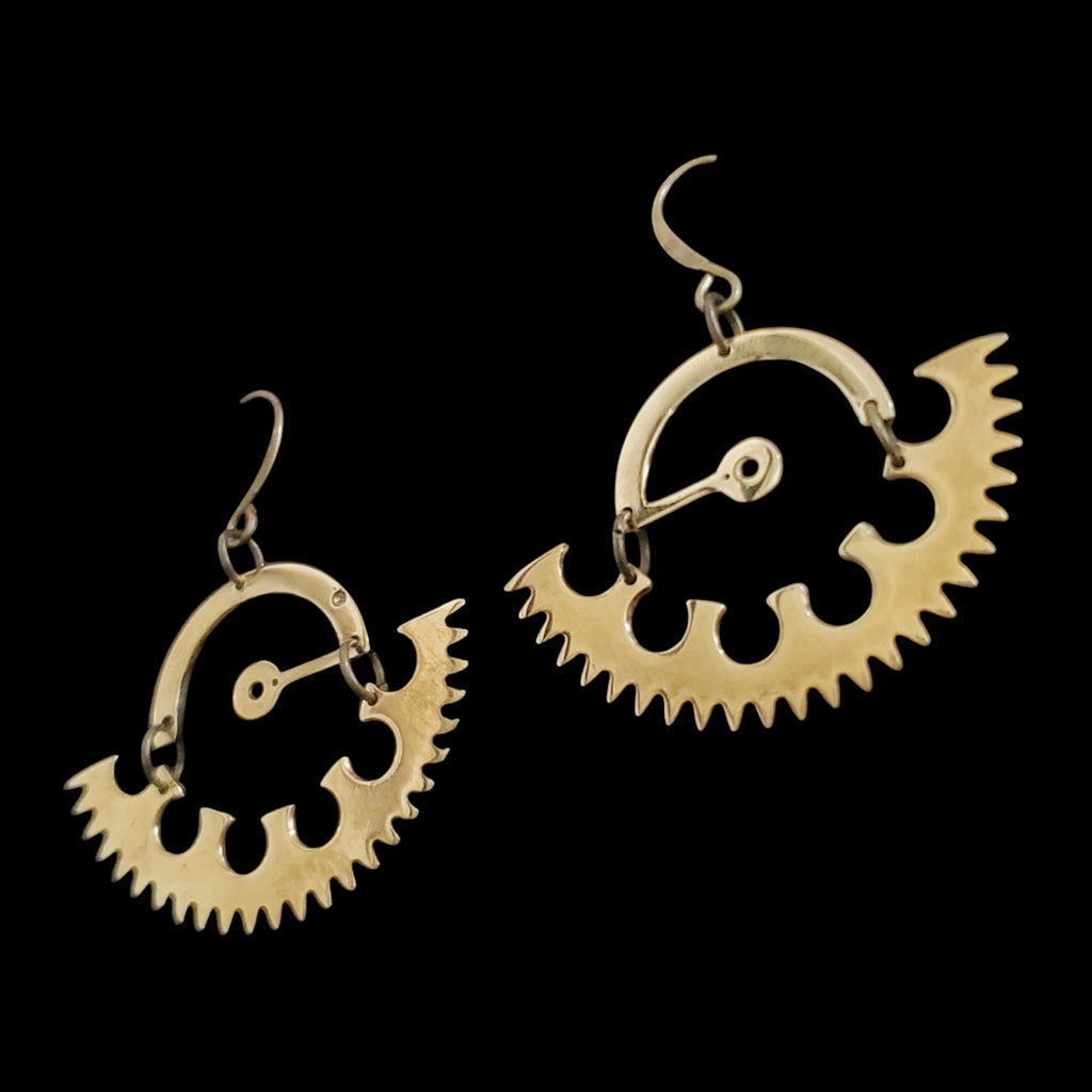 Bronze Earrings - Mechanical Detail Design - Bitácora Collection - Gaze