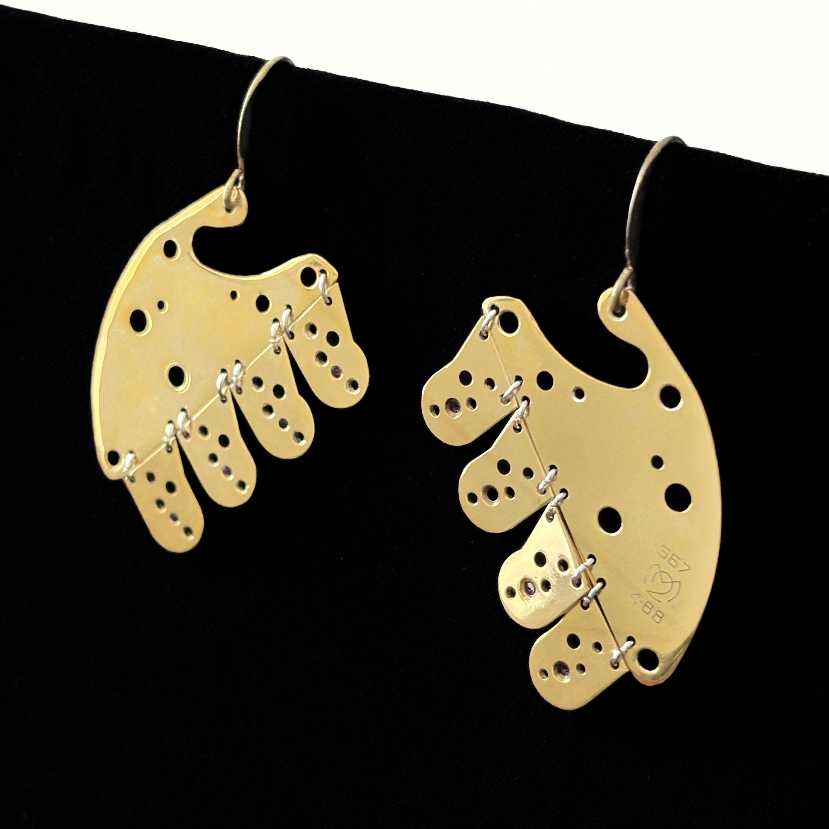 Organic Sculptural Earrings with Vintage Watch Parts – Bitácora Collection – Sprout