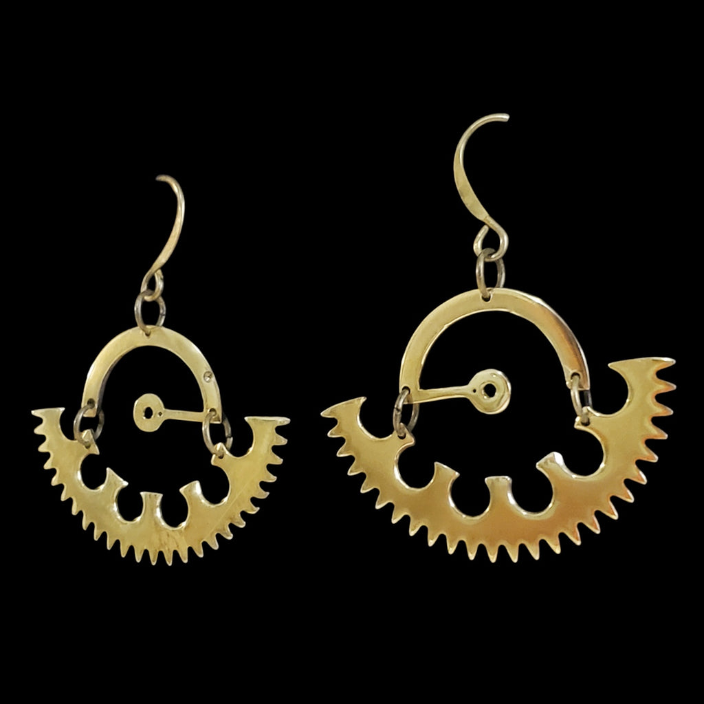 Bronze Earrings - Mechanical Detail Design - Bitácora Collection - Gaze
