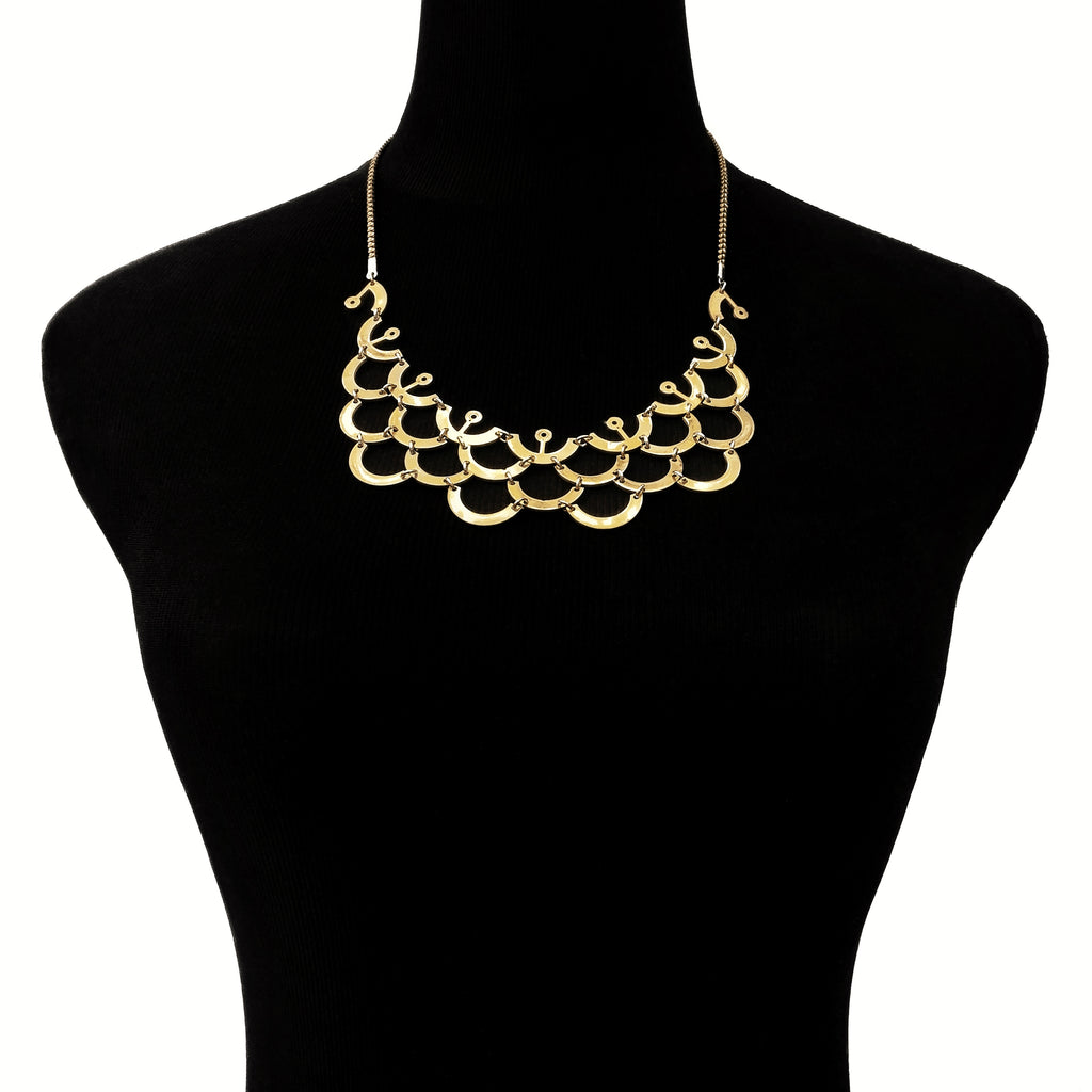 Current – Mechanical Necklace with Flowing Modular Structure – Bitácora Collection