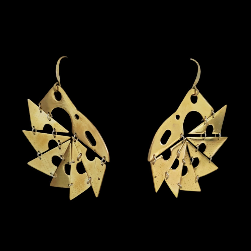Folds – Bronze Articulated Earrings – Bitácora Collection