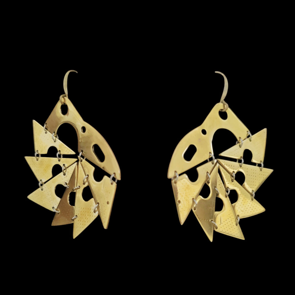 Folds – Bronze Articulated Earrings – Bitácora Collection