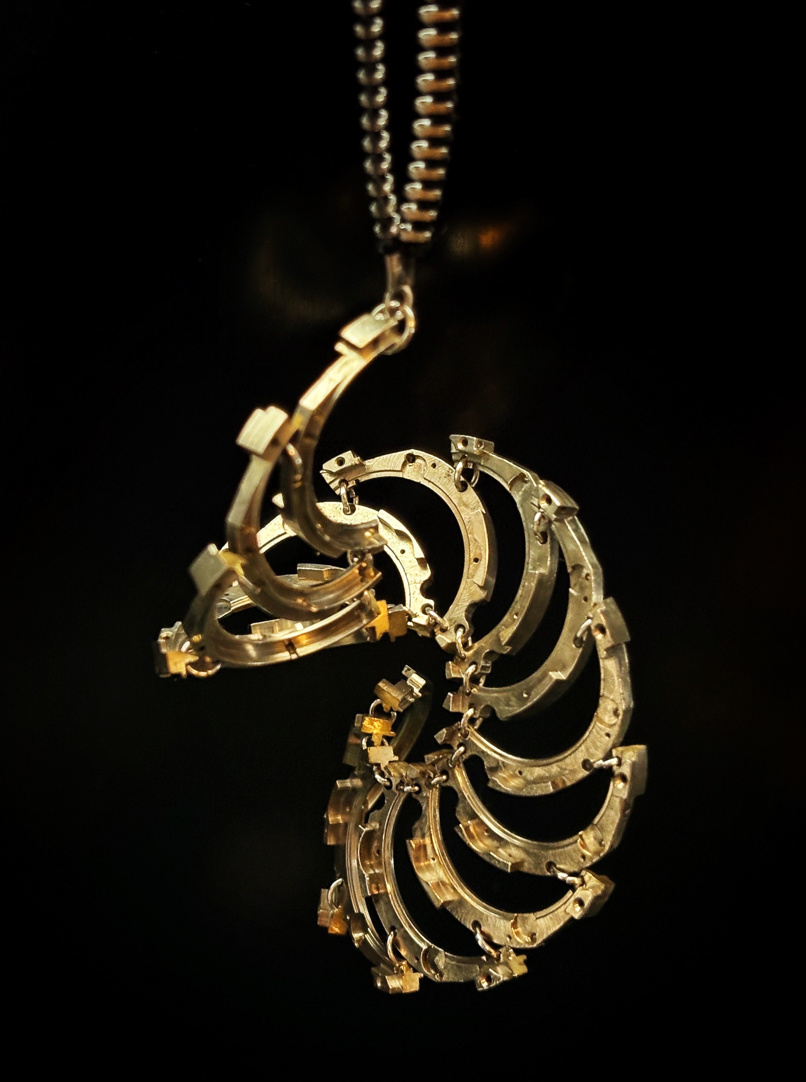 Articulated Structure Necklace - Sculptural Form - Bitácora Collection - Cycle