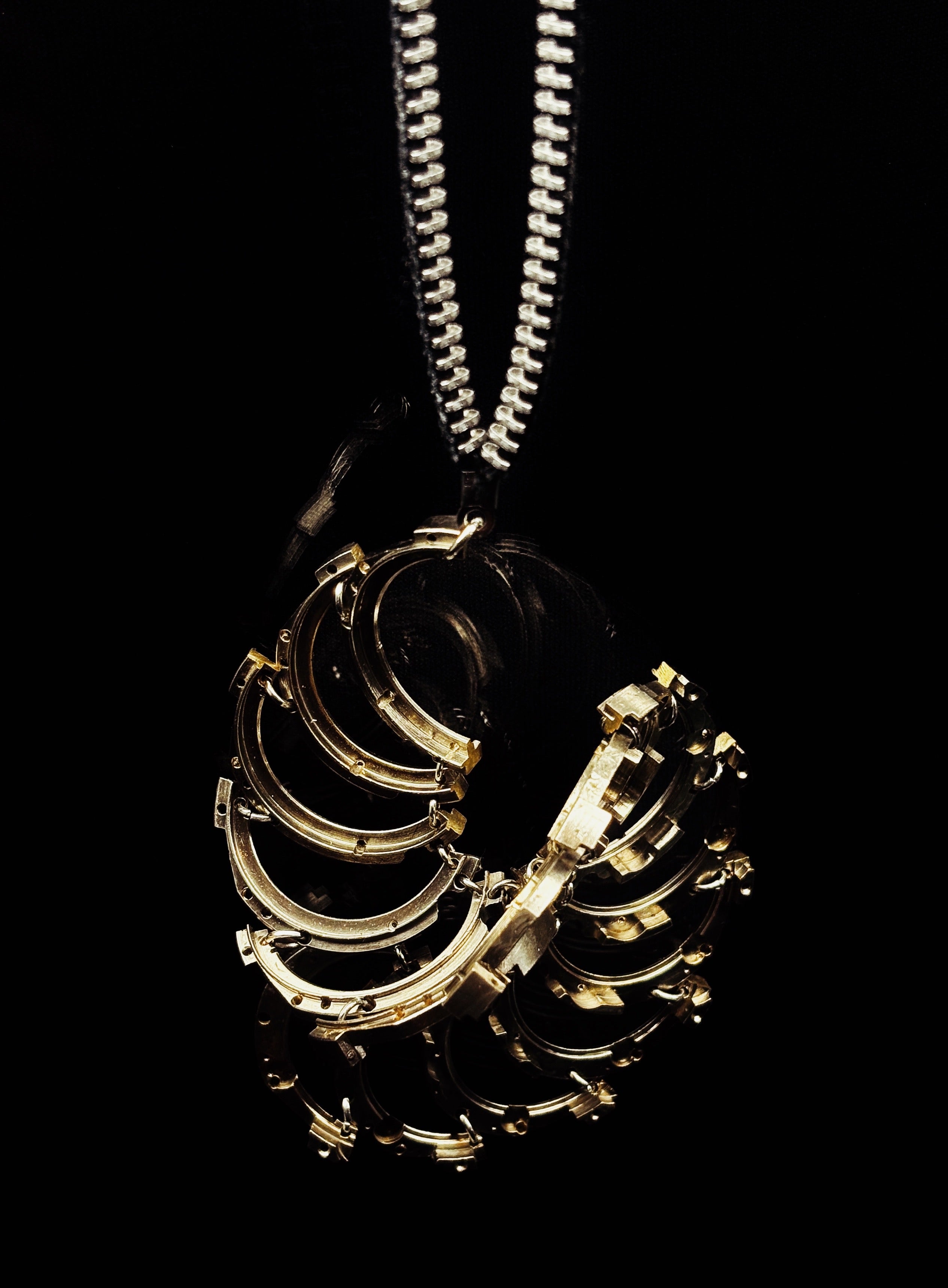 Articulated Structure Necklace - Sculptural Form - Bitácora Collection - Cycle