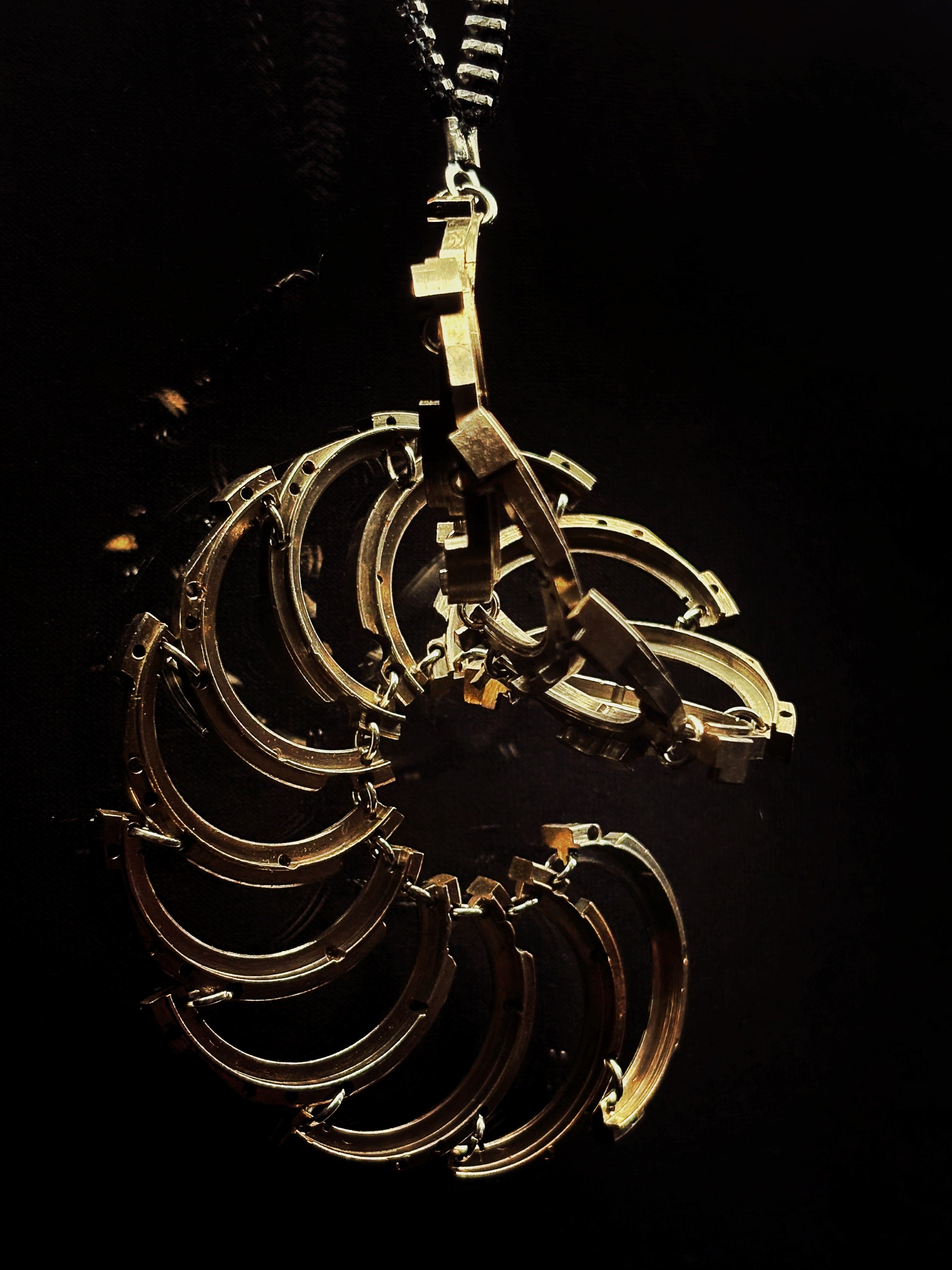 Articulated Structure Necklace - Sculptural Form - Bitácora Collection - Cycle