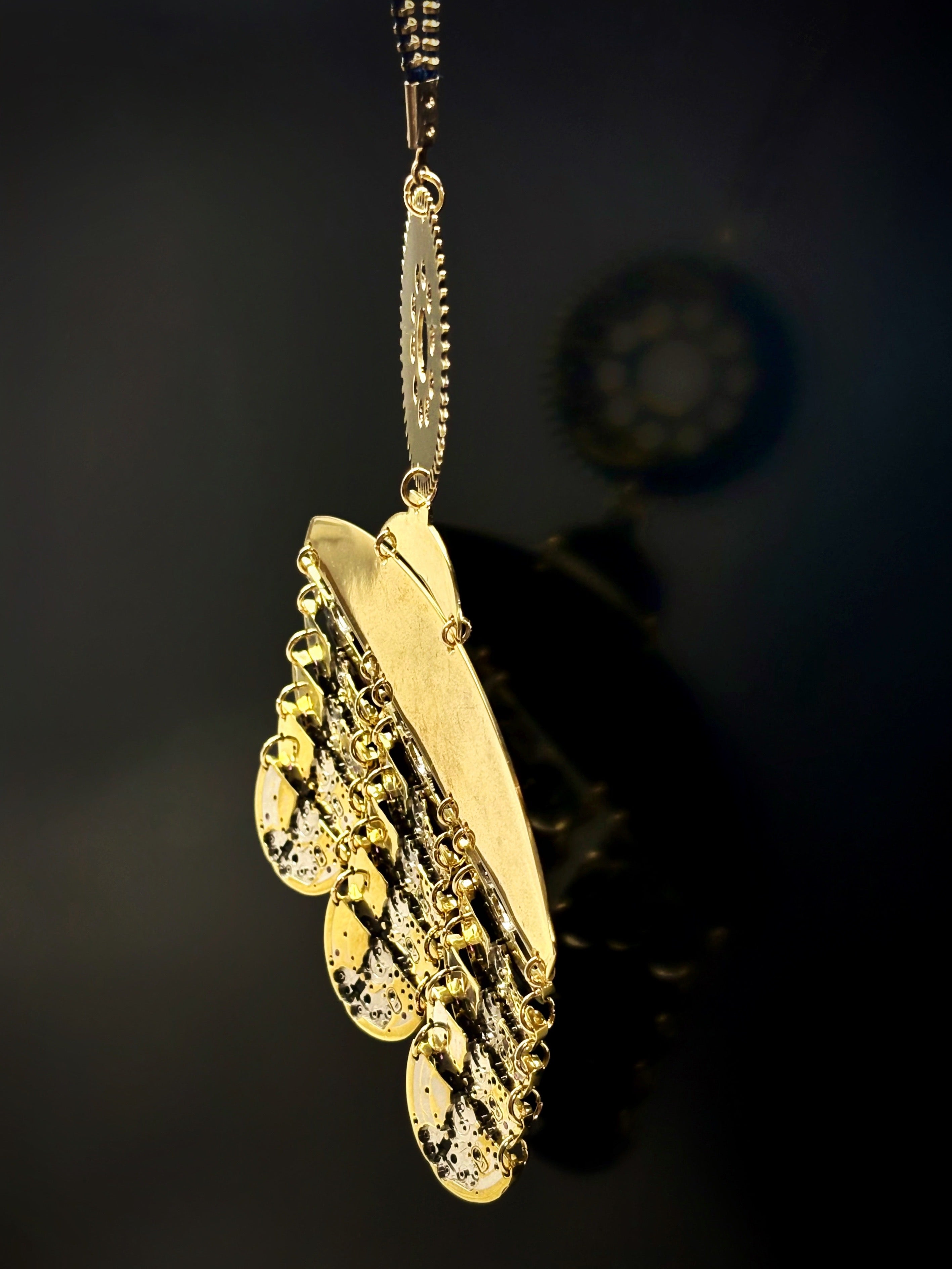 Sculptural Bronze Necklace - Layered Modular Field - Bitácora Collection - Strata