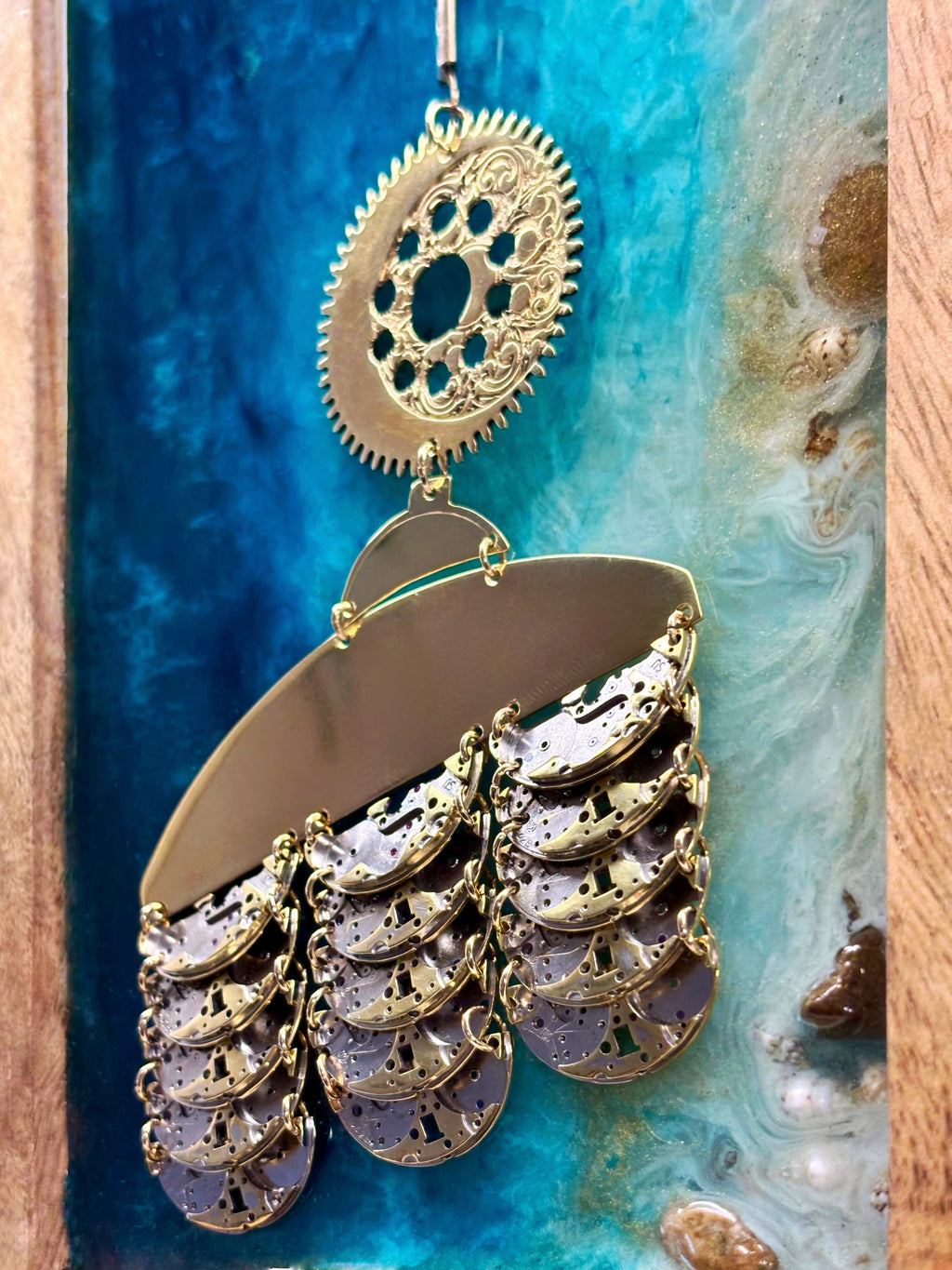 Sculptural Bronze Necklace - Layered Modular Field - Bitácora Collection - Strata