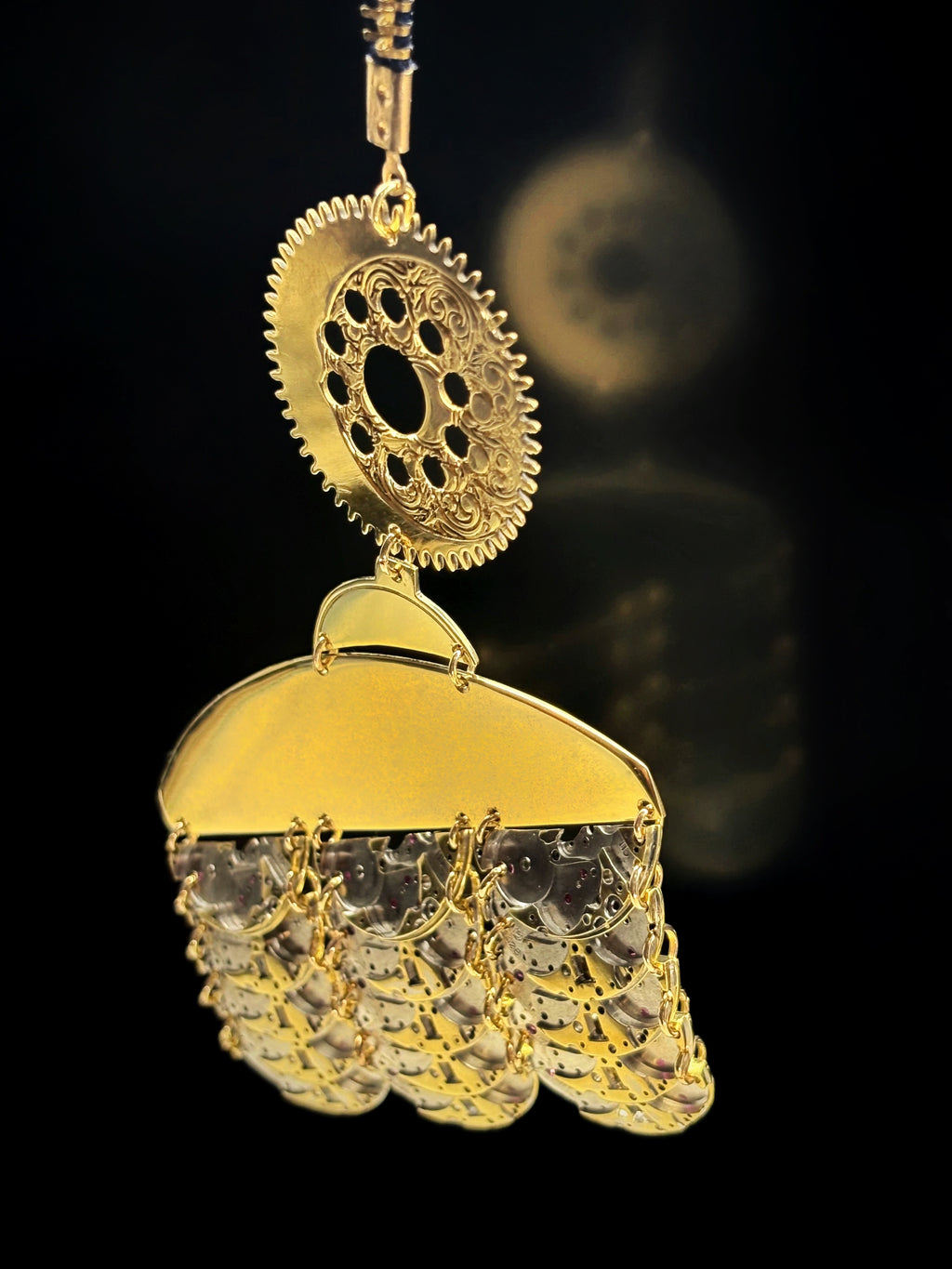 Sculptural Bronze Necklace - Layered Modular Field - Bitácora Collection - Strata