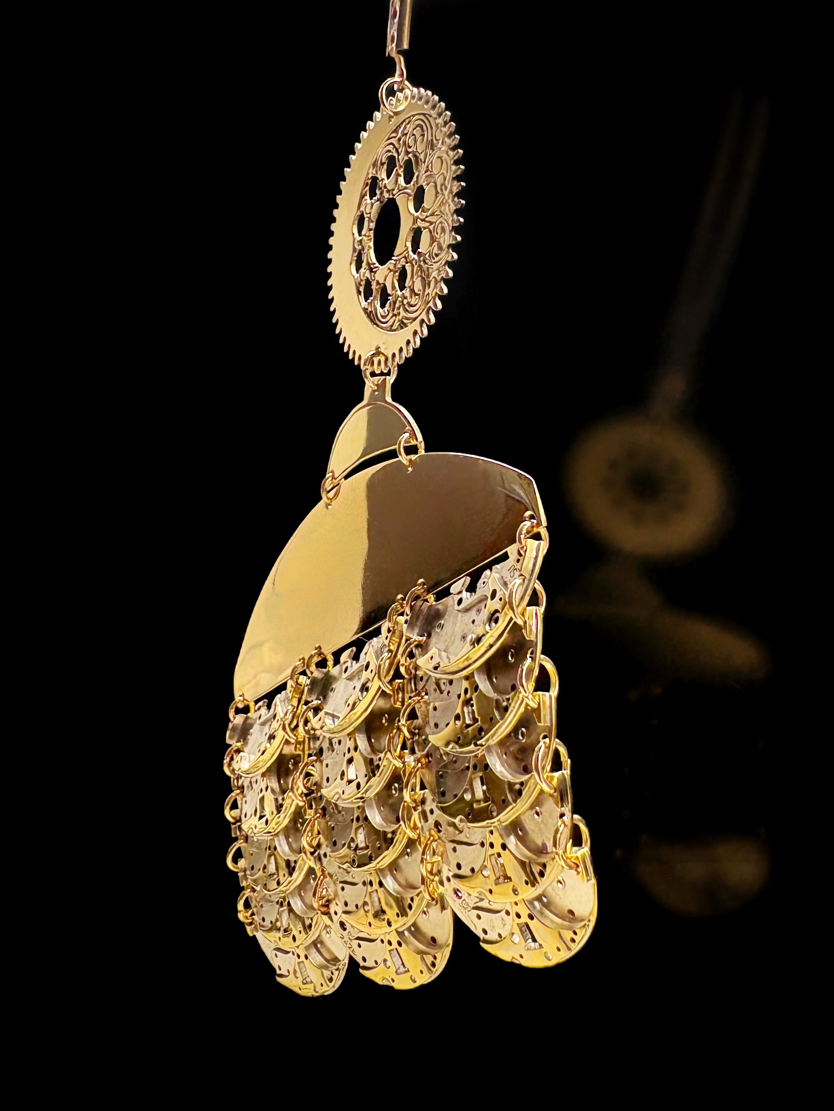 Sculptural Bronze Necklace - Layered Modular Field - Bitácora Collection - Strata