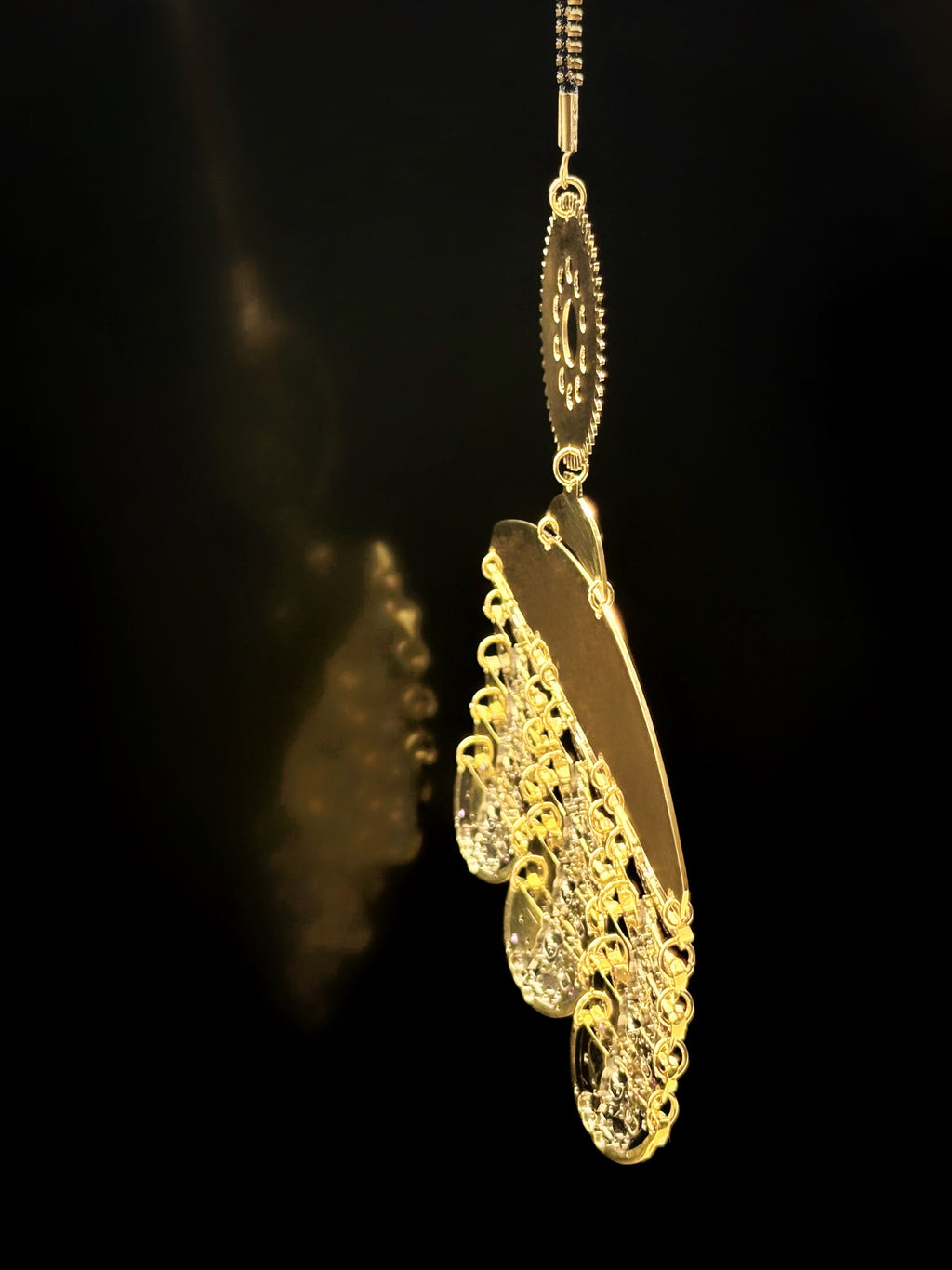 Sculptural Bronze Necklace - Layered Modular Field - Bitácora Collection - Strata