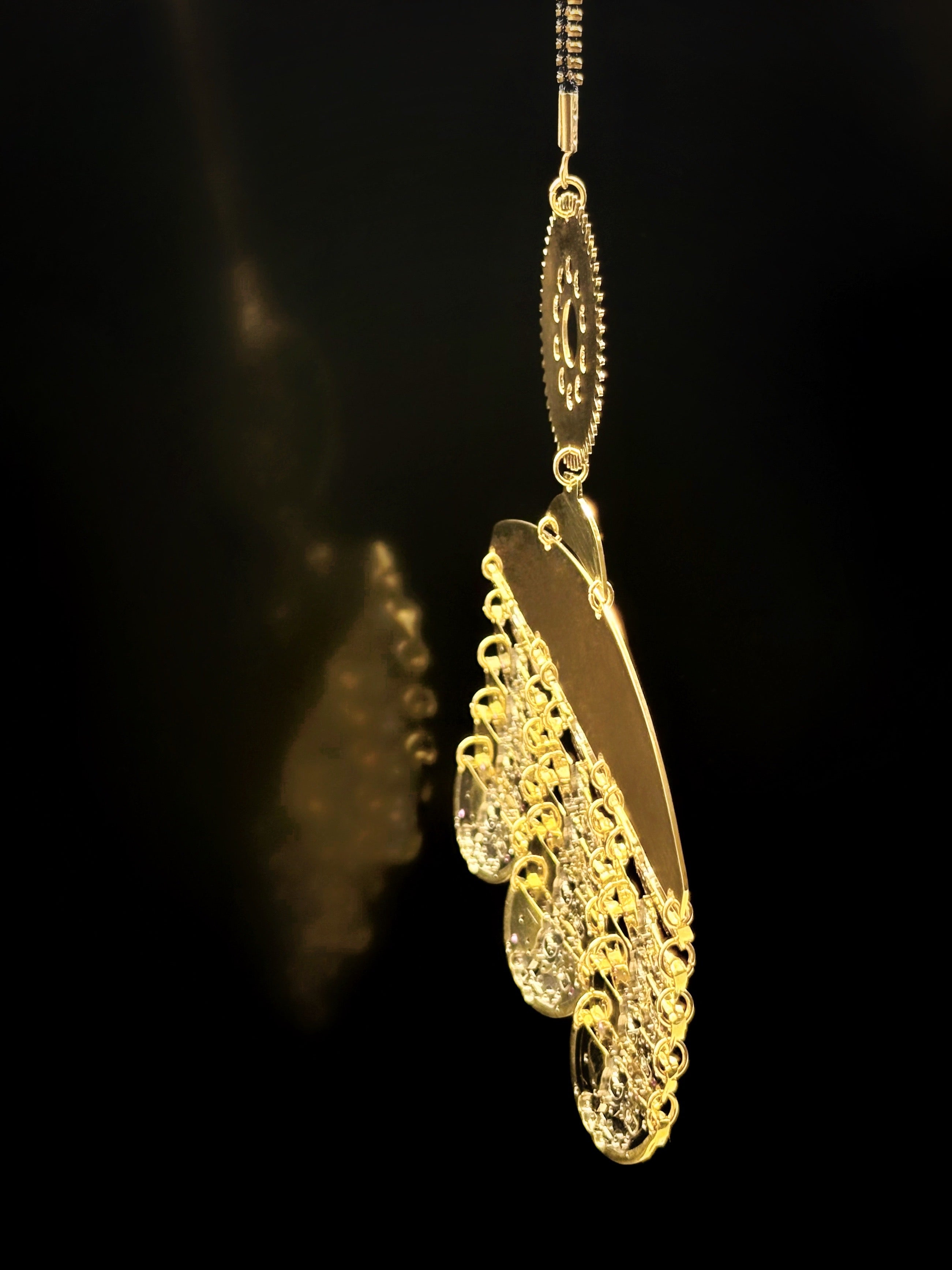 Sculptural Bronze Necklace - Layered Modular Field - Bitácora Collection - Strata