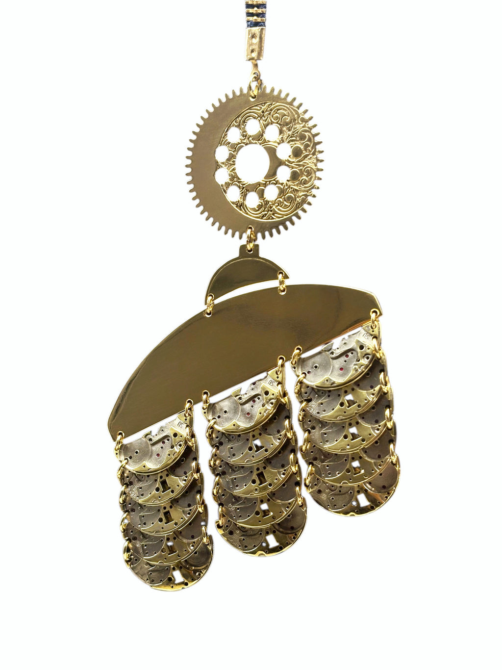 Sculptural Bronze Necklace - Layered Modular Field - Bitácora Collection - Strata