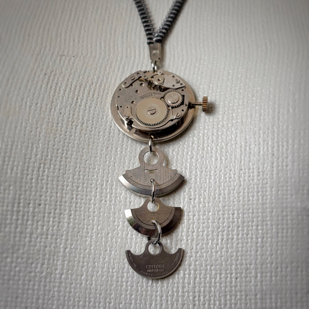 Watch Movement Pendant Necklace - Mechanical Jewelry - Bitácora Collection - Triax
