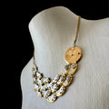 Articulate Bronze Necklace - Sculptural Layered Structure - Bitácora Collection - Waterfall