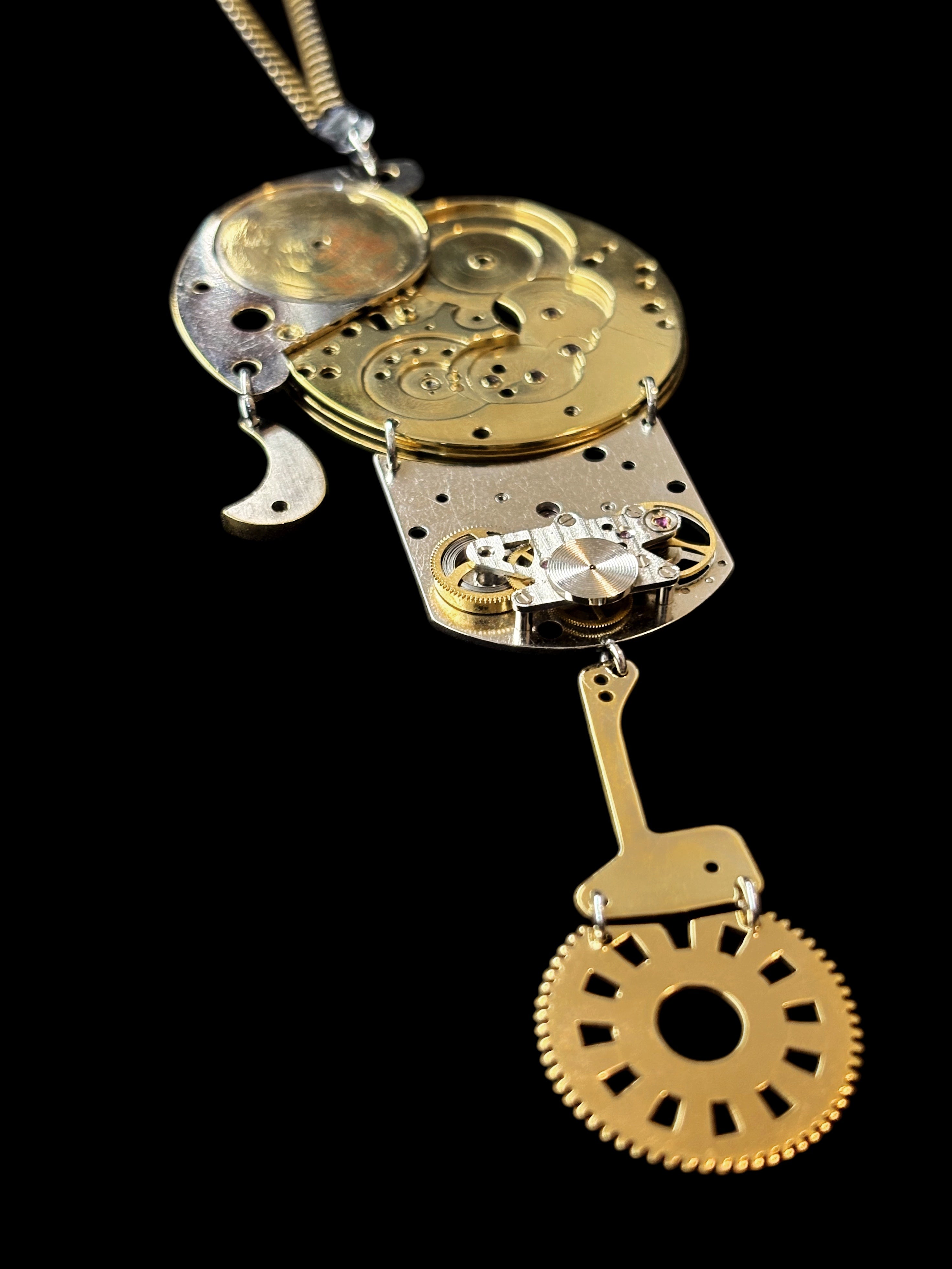 Bronze Mechanical Necklace - Figurative Sculptural Jewelry - One of a Kind Statement Piece - Bitácora Collection - Effigy -