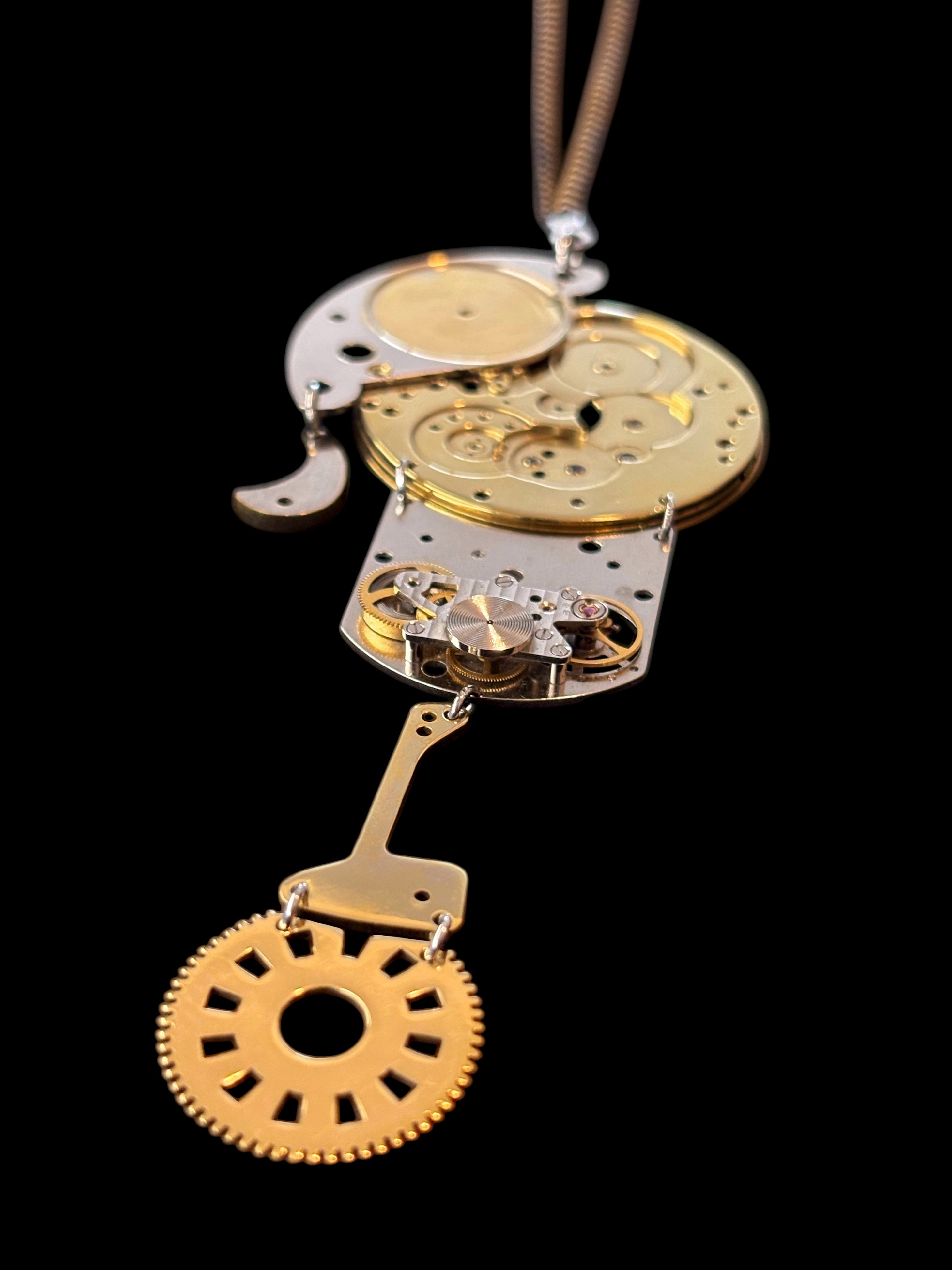 Bronze Mechanical Necklace - Figurative Sculptural Jewelry - One of a Kind Statement Piece - Bitácora Collection - Effigy -
