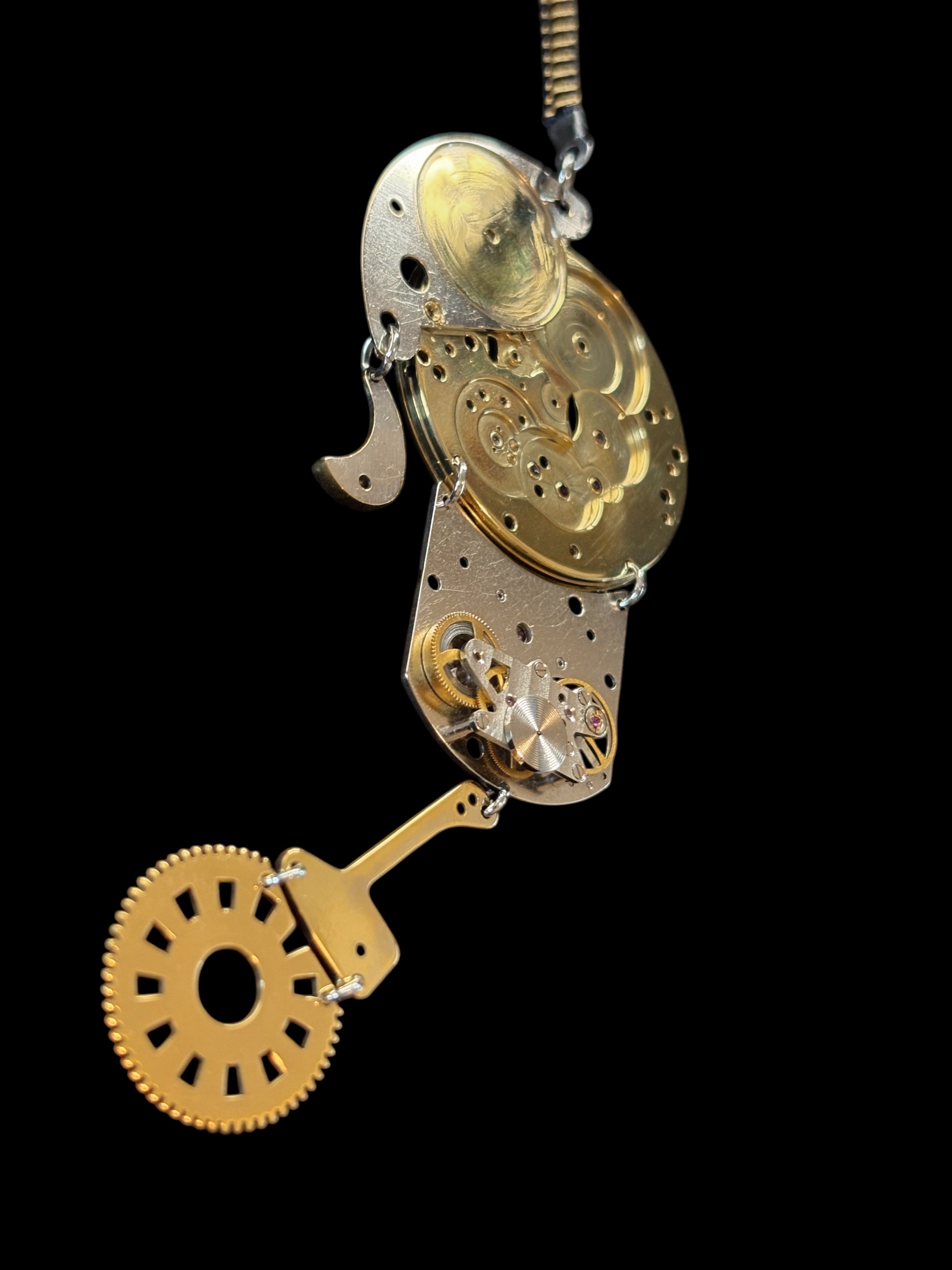 Bronze Mechanical Necklace - Figurative Sculptural Jewelry - One of a Kind Statement Piece - Bitácora Collection - Effigy -