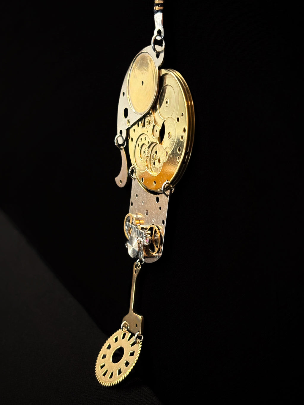 Bronze Mechanical Necklace - Figurative Sculptural Jewelry - One of a Kind Statement Piece - Bitácora Collection - Effigy -