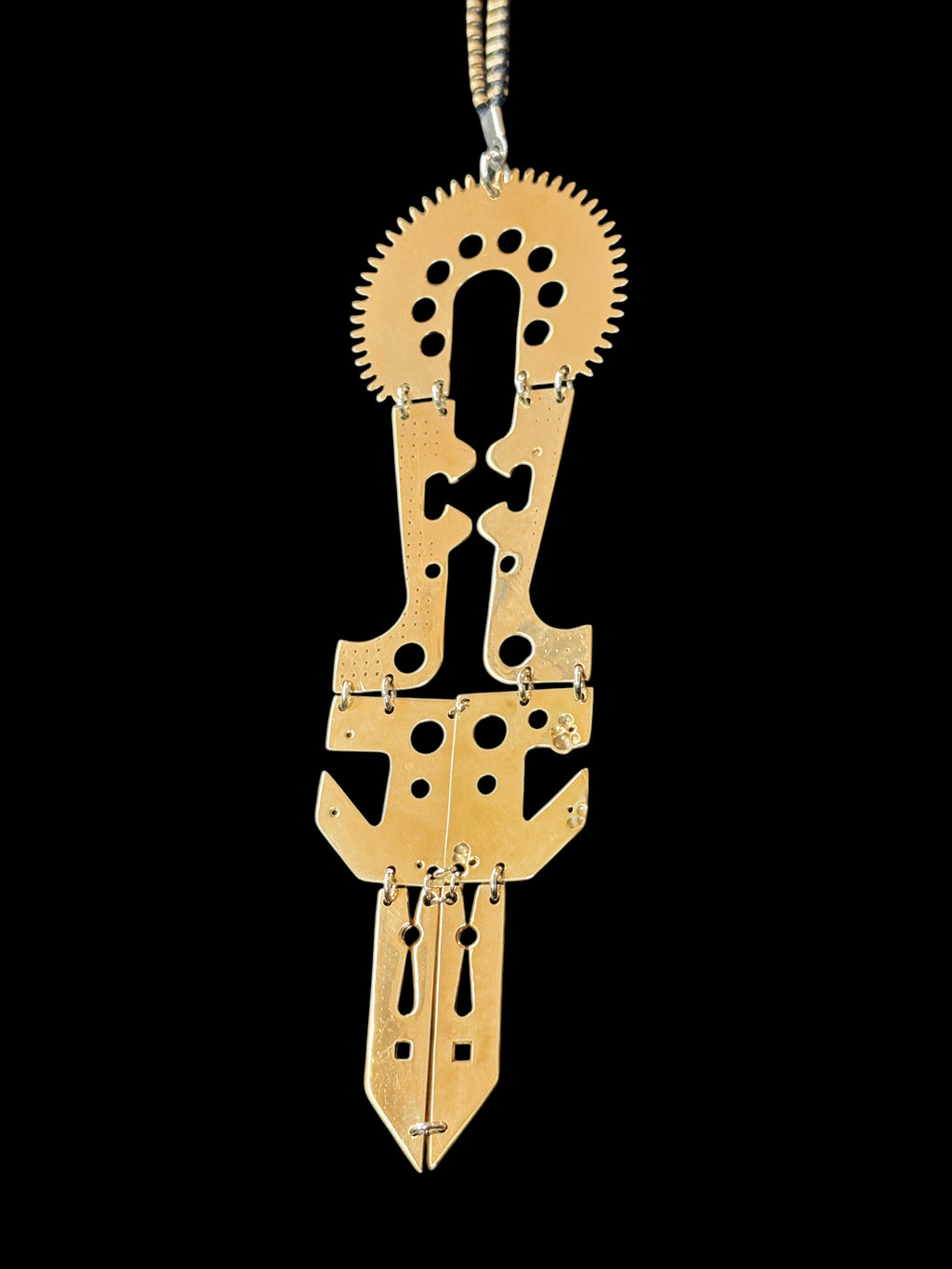 Articulated Mechanical Necklace - Figurative Structure - Bitácora Collection - Blade