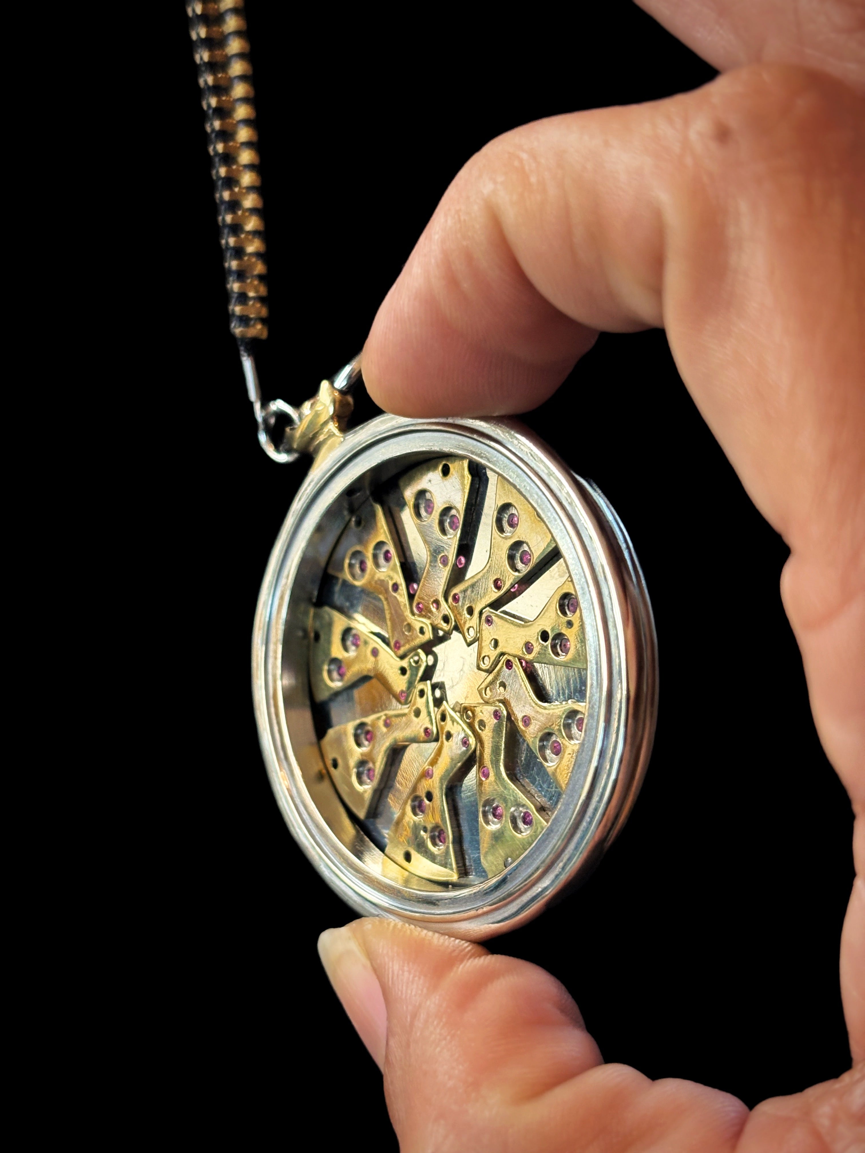Mechanical Core Pendant - Radial Watch Movement Composition - Bitácora Collection - Nucleus