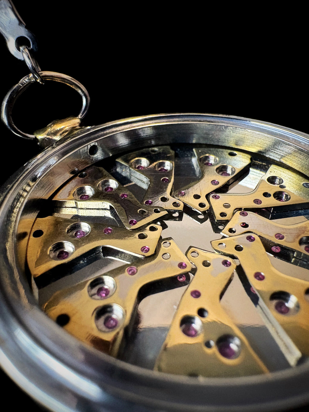Mechanical Core Pendant - Radial Watch Movement Composition - Bitácora Collection - Nucleus