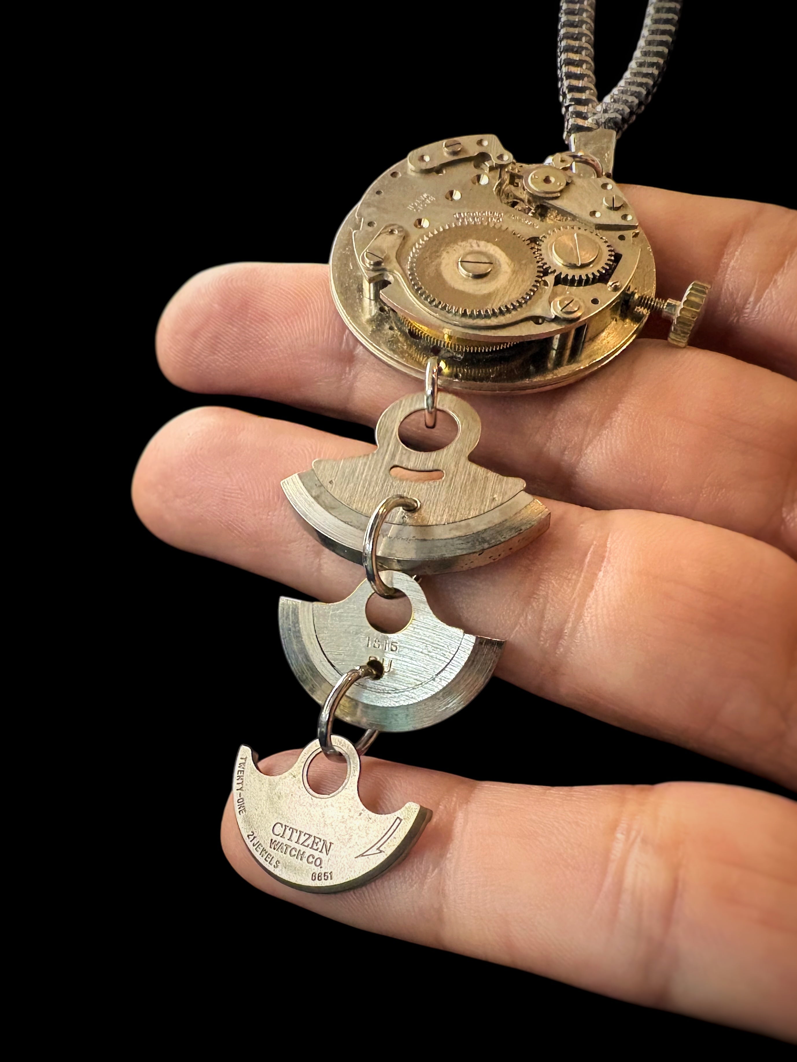 Watch Movement Pendant Necklace - Mechanical Jewelry - Bitácora Collection - Triax
