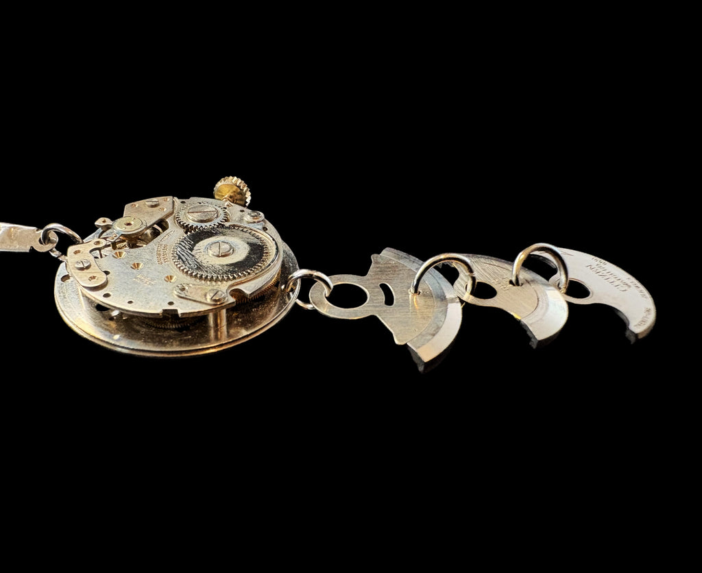 Watch Movement Pendant Necklace - Mechanical Jewelry - Bitácora Collection - Triax