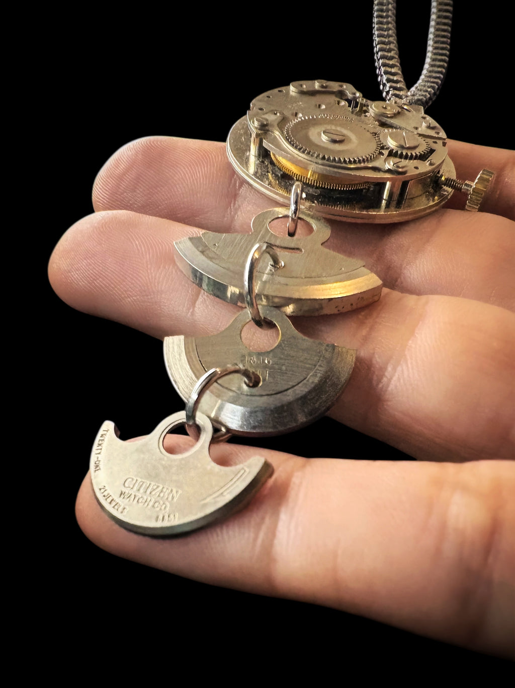 Watch Movement Pendant Necklace - Mechanical Jewelry - Bitácora Collection - Triax