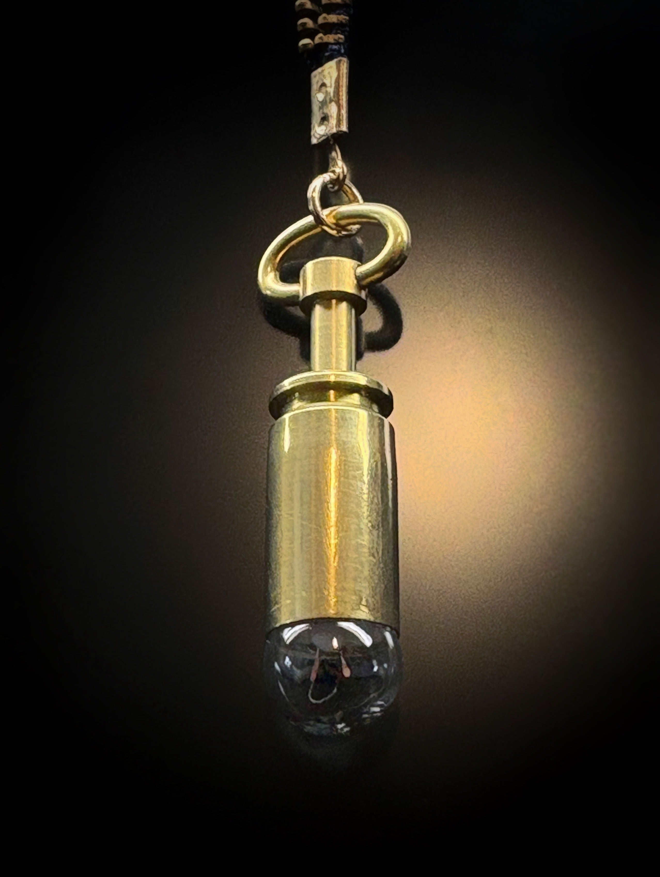 Bronze and Glass Pendant Necklace - Reclaimed Mechanical Key & Cartridge Object - Bitácora Collection - Capsule
