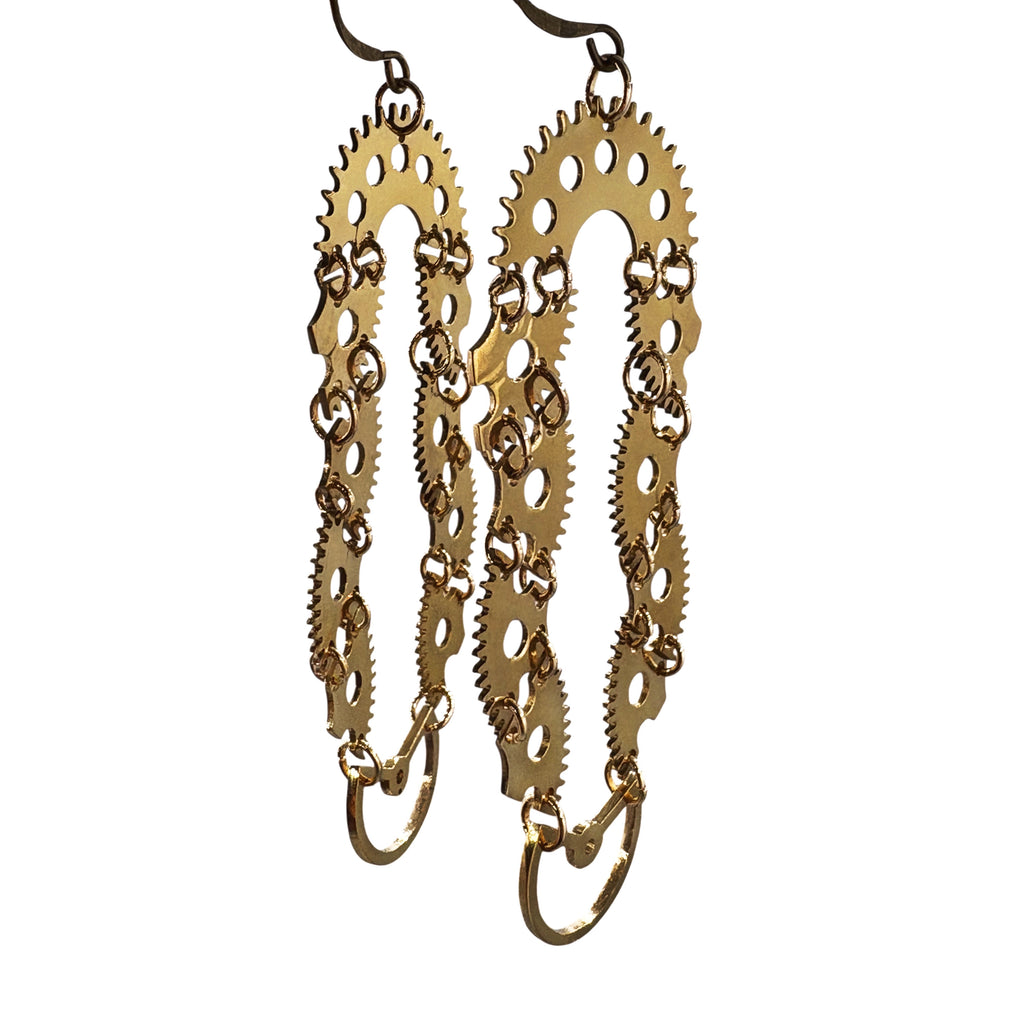 Arches – Statement Brass Earrings Bronze Watch Gears | Arch-Inspired Design