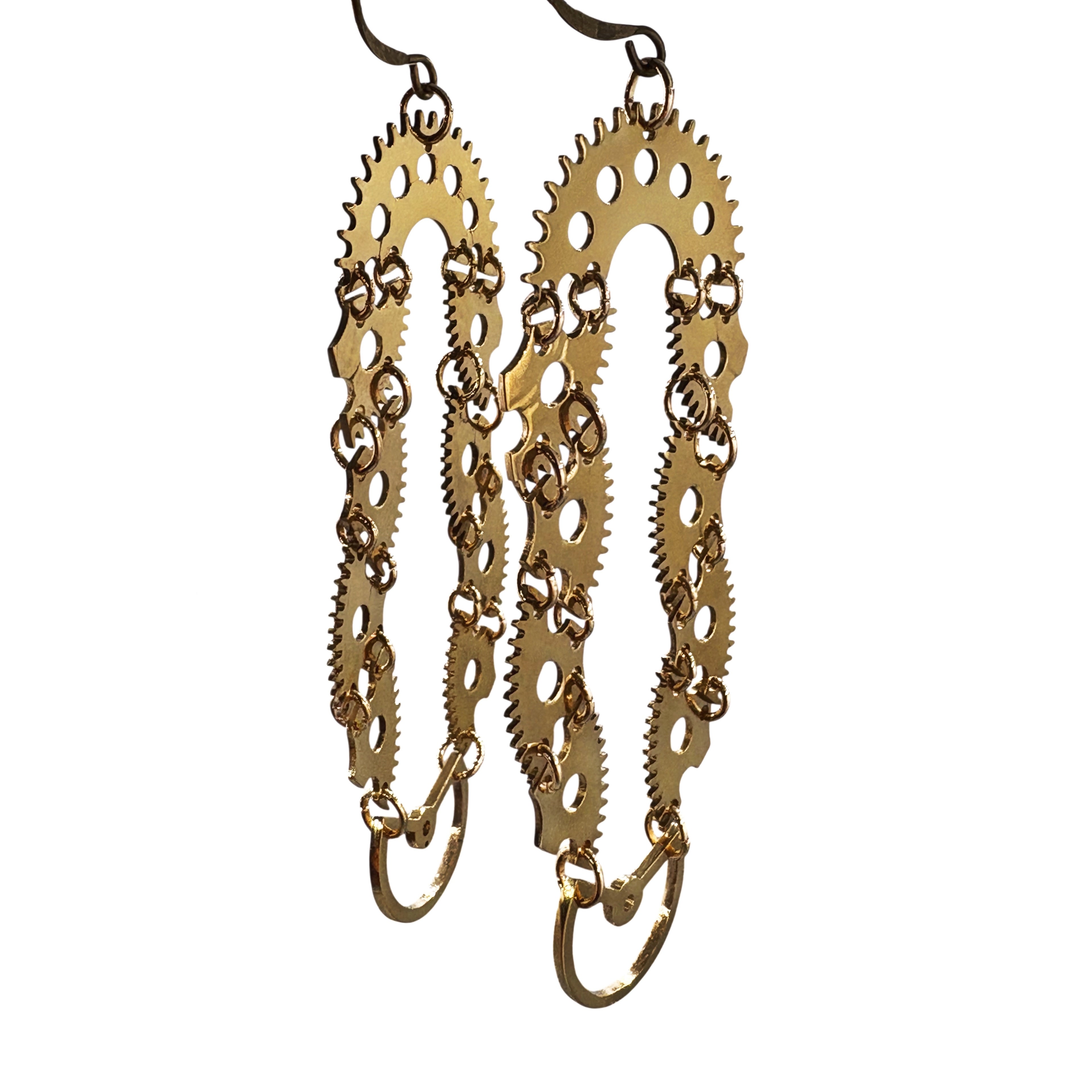 Arches – Statement Brass Earrings Bronze Watch Gears | Arch-Inspired Design