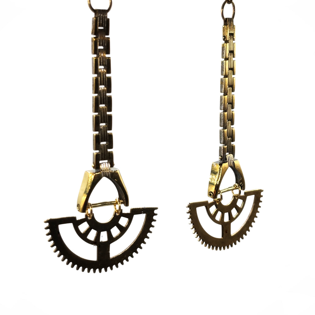 Zenith – Ascending Brass Earrings with Rotor Geometry | Elevated Design