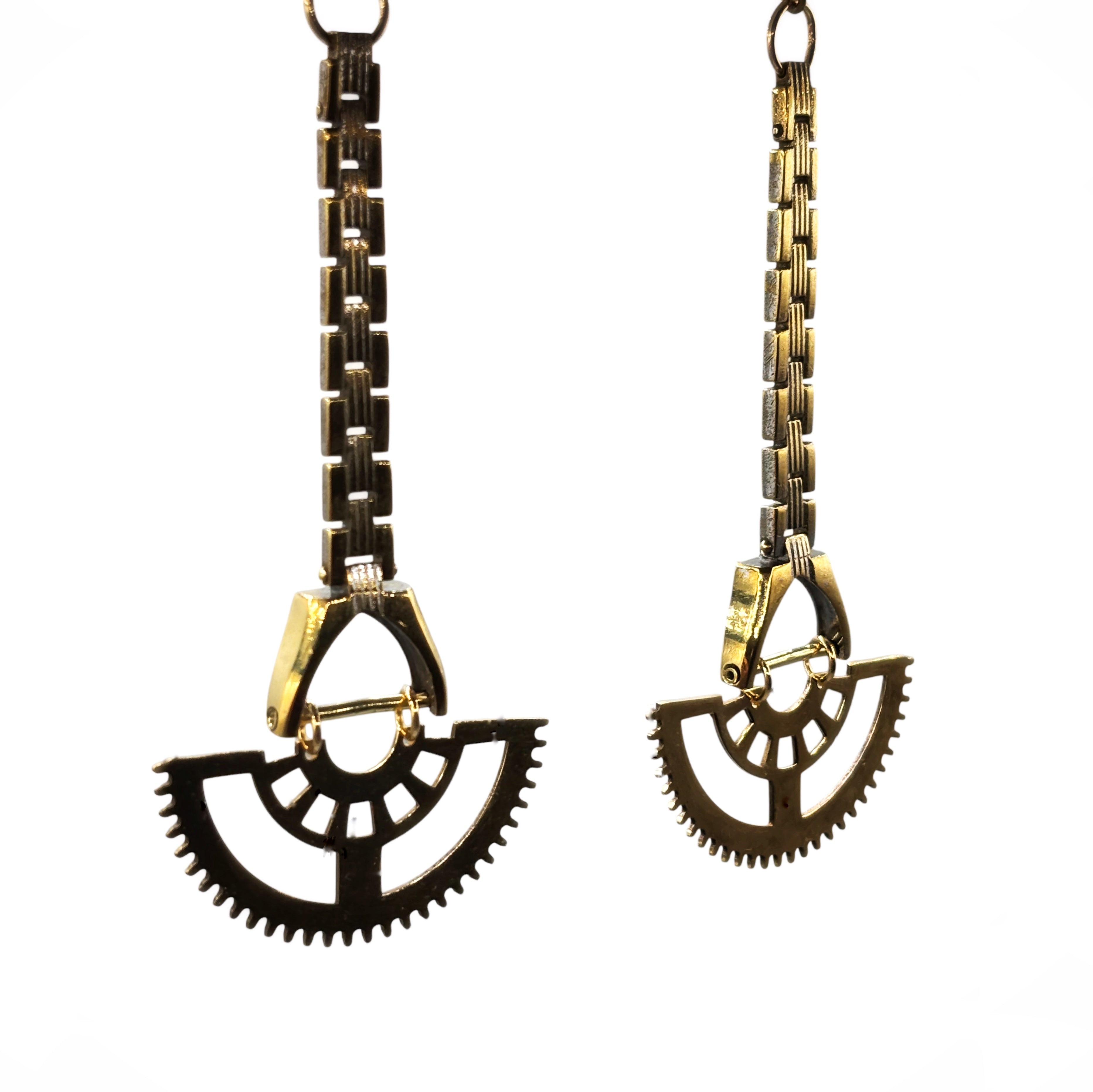 Zenith – Ascending Brass Earrings with Rotor Geometry | Elevated Design