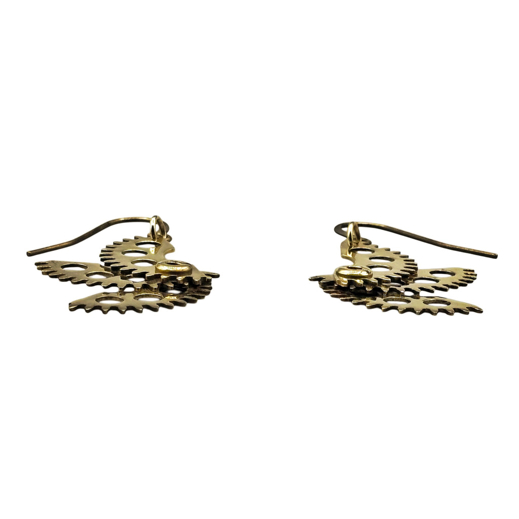 Zarza – Limited Edition Brass Earrings with Vintage Watch Gears | Handcrafted in Miami