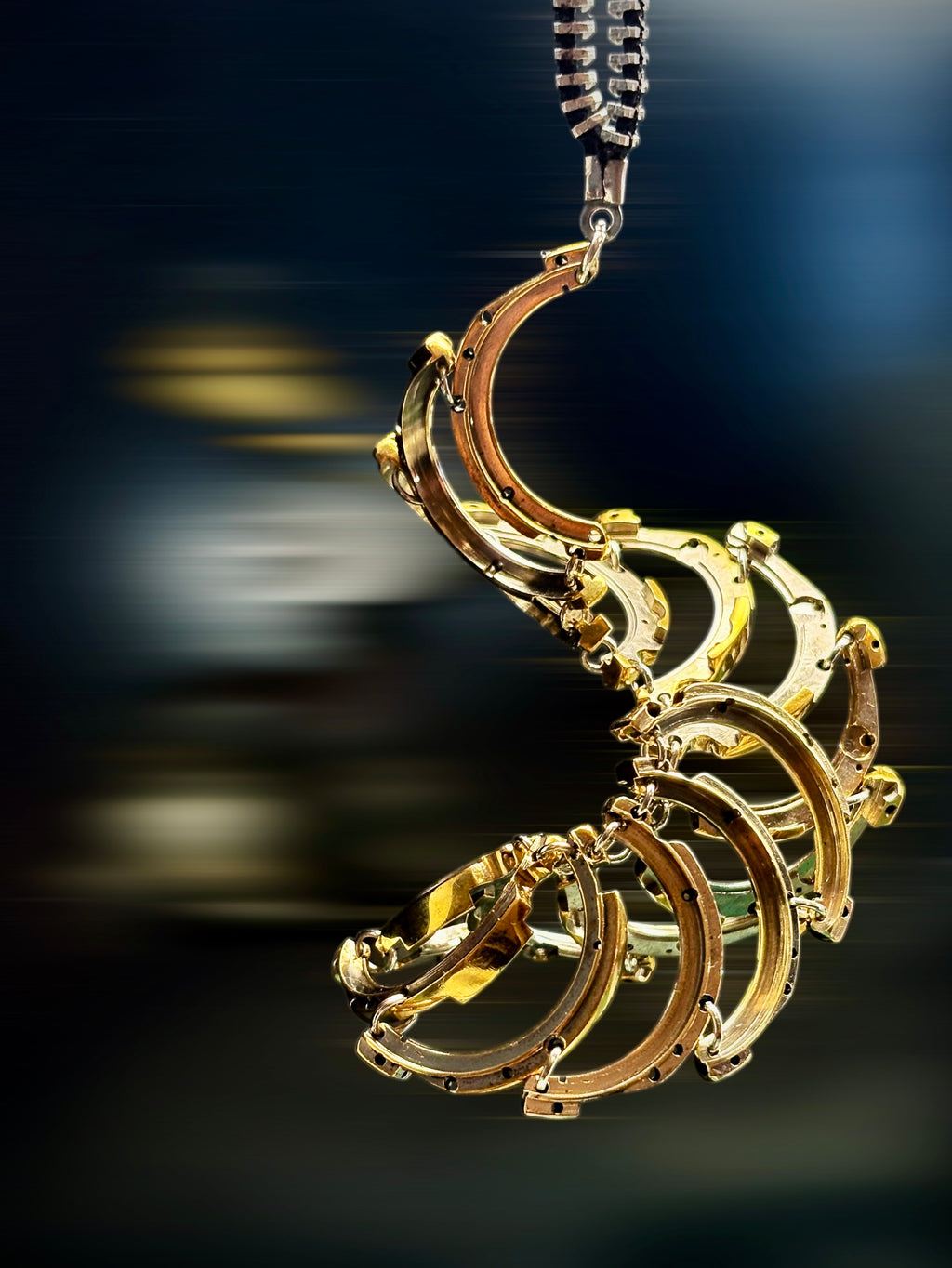 Articulated Structure Necklace - Sculptural Form - Bitácora Collection - Cycle